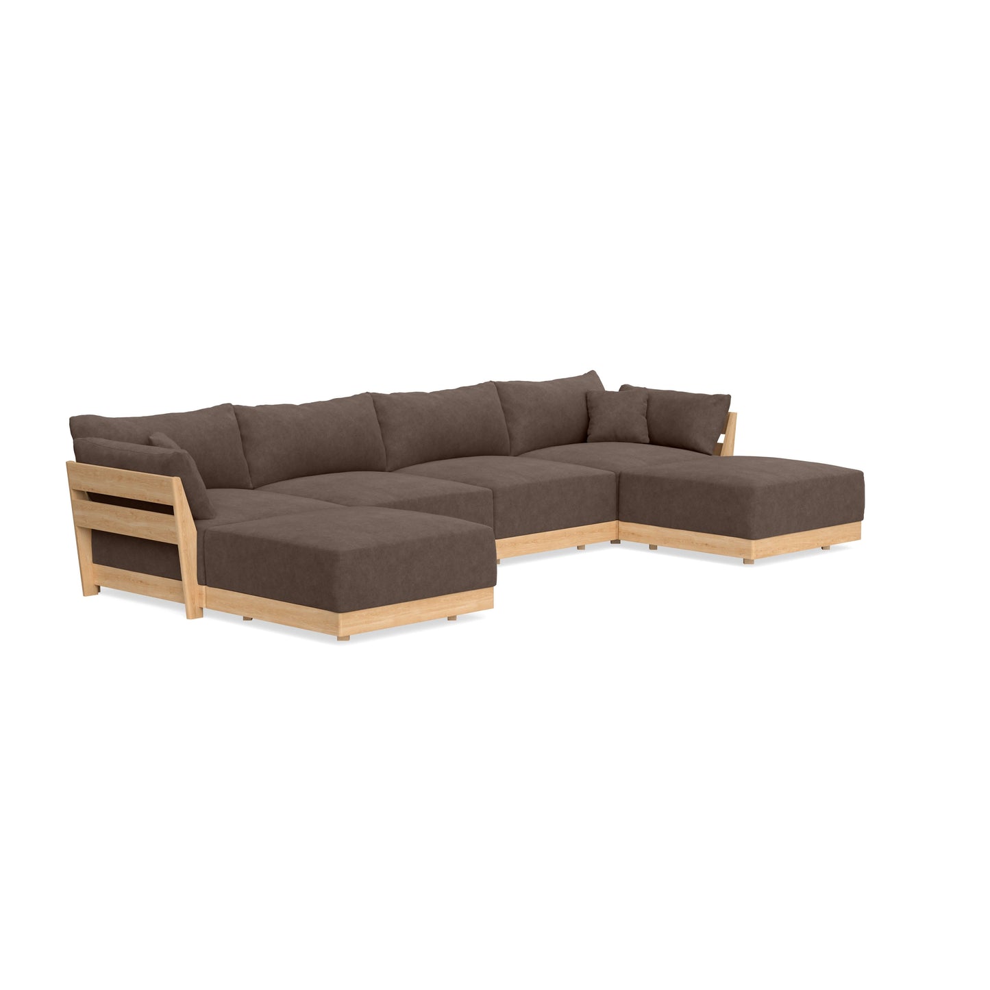 Modular Bondi Latte 4-Seater U-Sectional in Chocolate | Memory Foam Blend