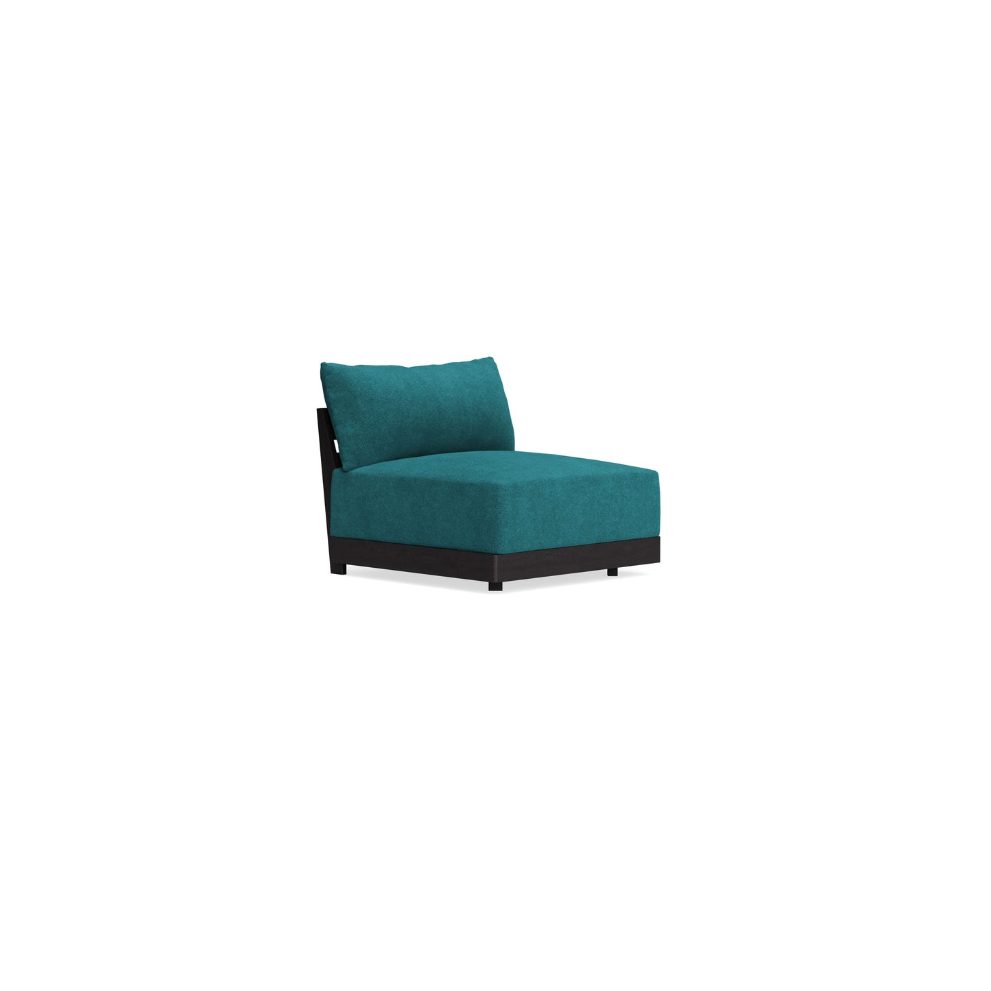 Modular Bondi Black Armless Chair in Ocean | Memory Foam Blend