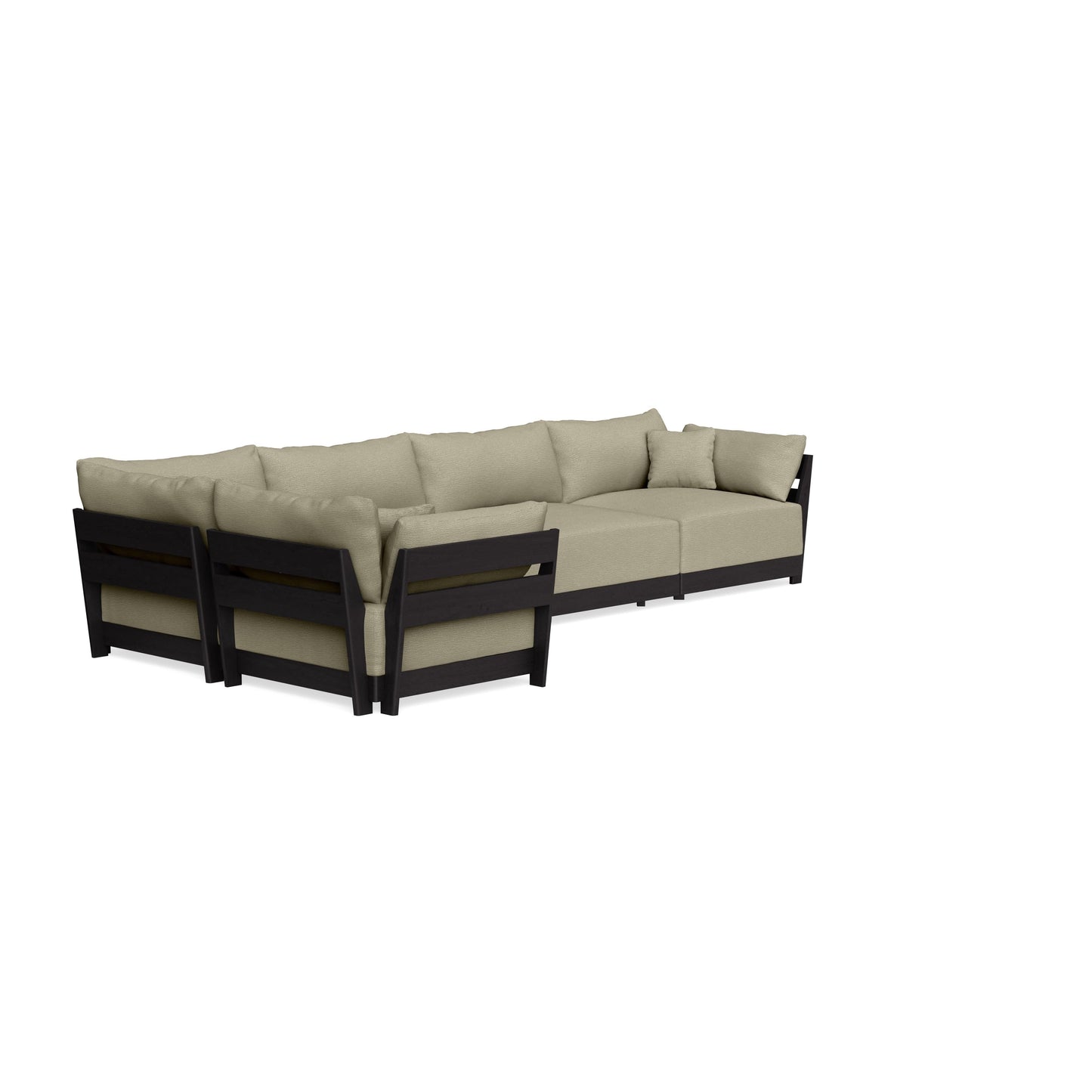 Modular Bondi Black 5-Seater L-Sectional in Cappuccino | Classic Blend