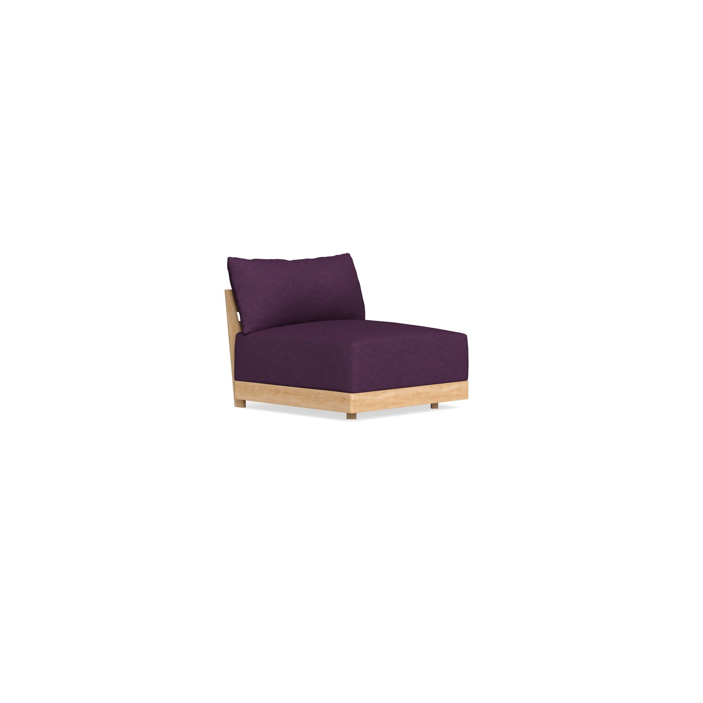 Modular Bondi Latte Armless Chair in Aubergine | Memory Foam Blend