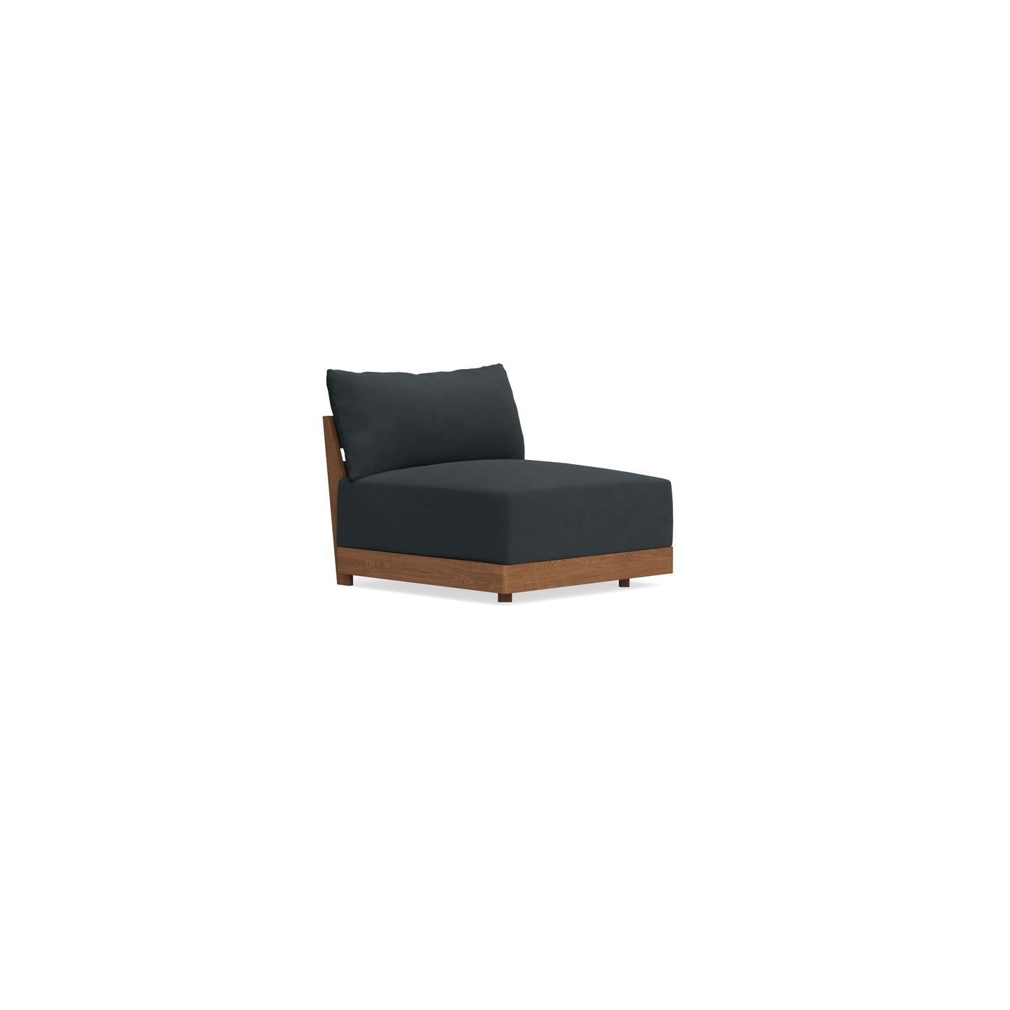 Modular Bondi Espresso Armless Chair in Obsidian | Memory Foam Blend