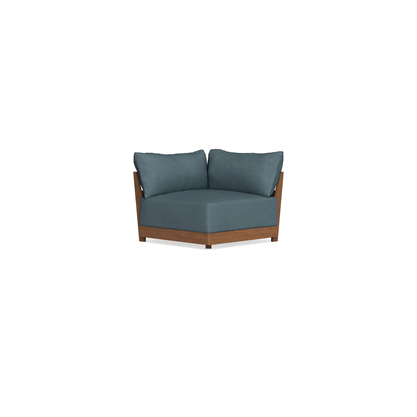 Modular Bondi Espresso Corner Chair in Slate Blue | Memory Foam Blend