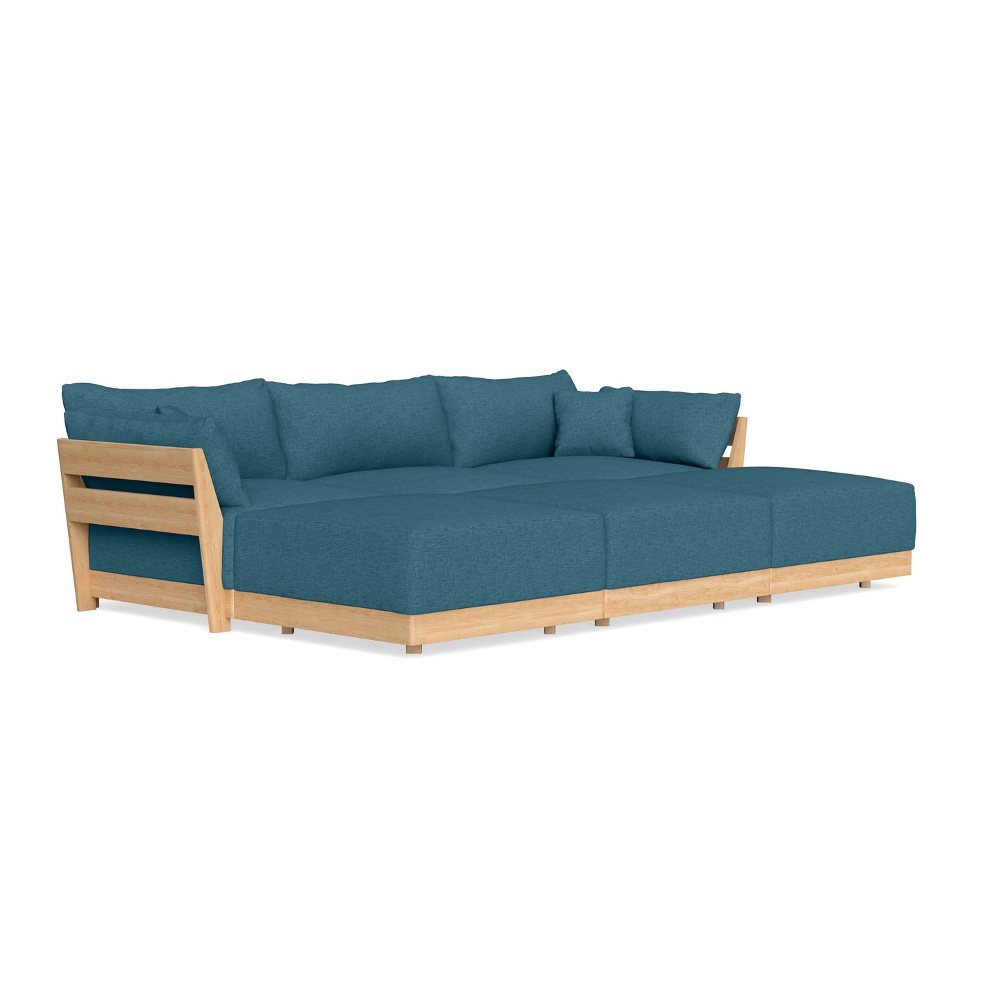 Slipcover Only - Modular Bondi 3-Seater Daybed Sofa Sectional in Aegean Blue