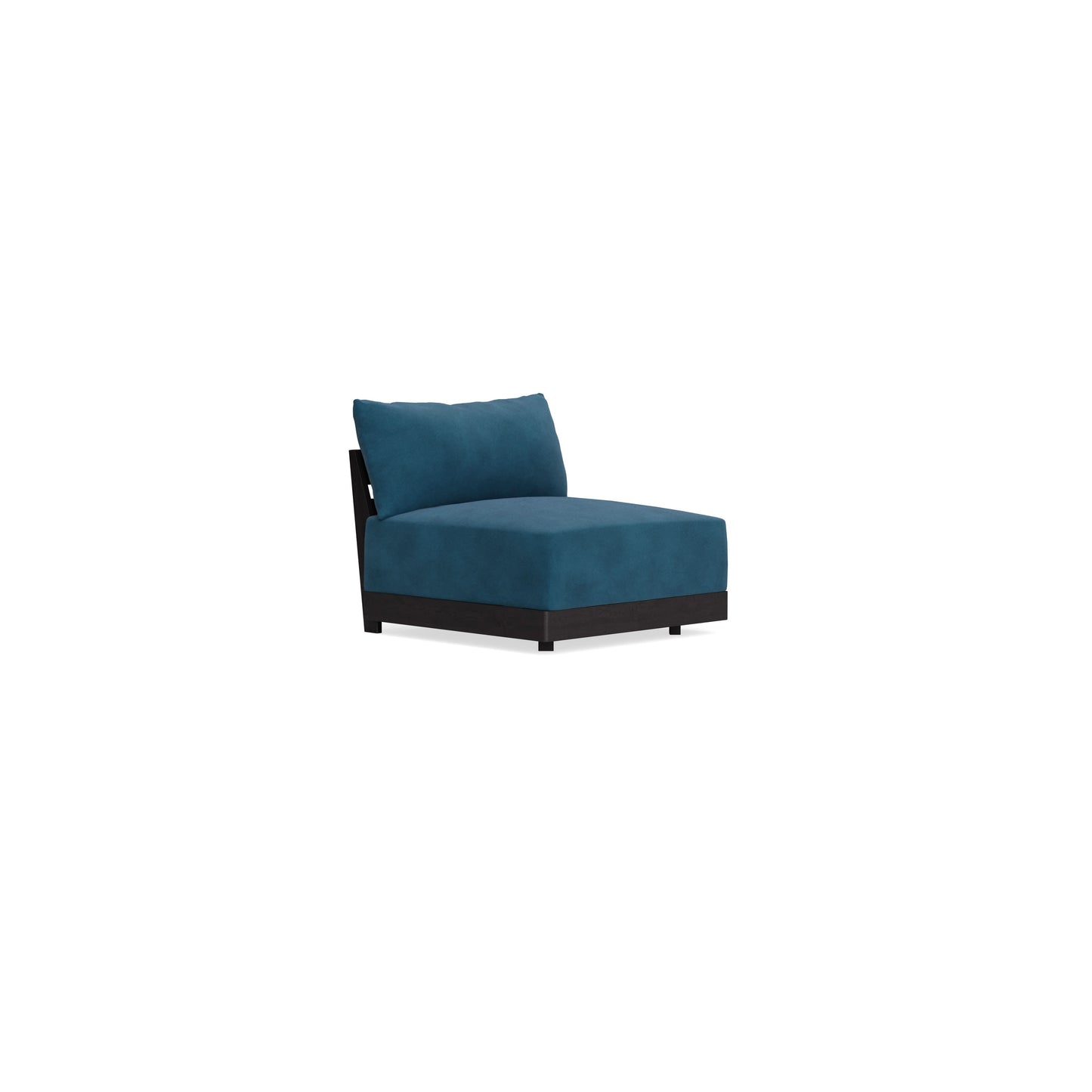 Modular Bondi Black Armless Chair in Commodore Blue | Memory Foam Blend