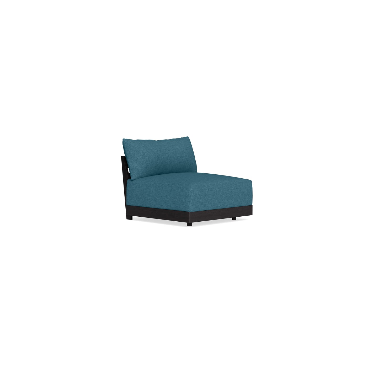 Modular Bondi Black Armless Chair in Aegean Blue | Memory Foam Blend