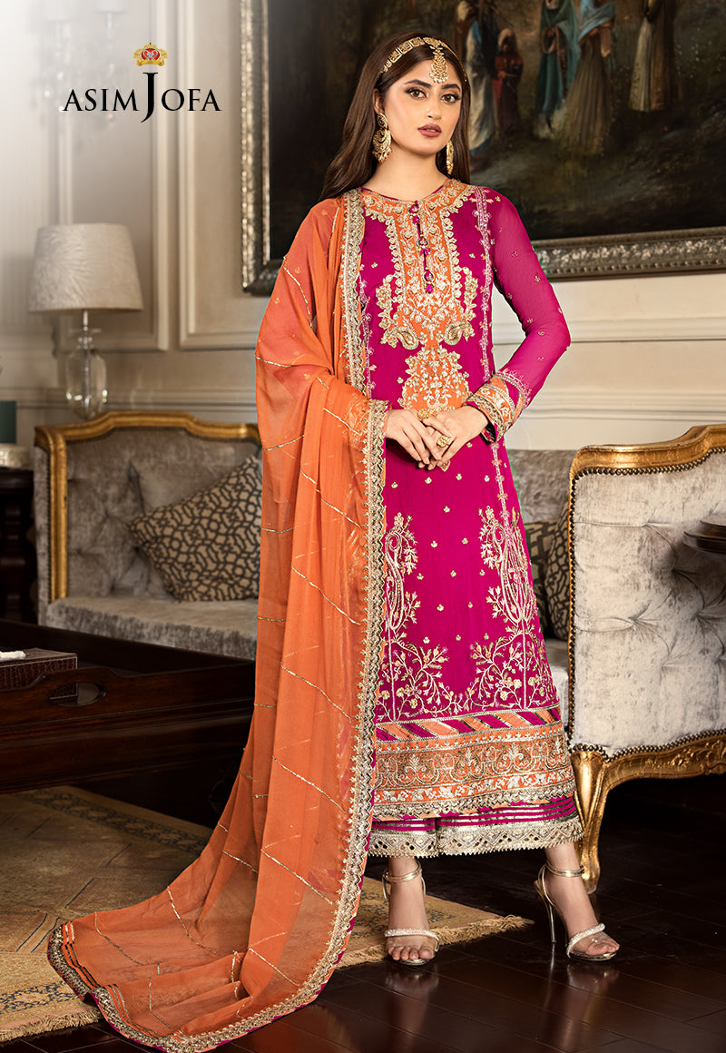 AJJM-23 EMBROIDERED CHIFFON , ORGANZA 3 PCS