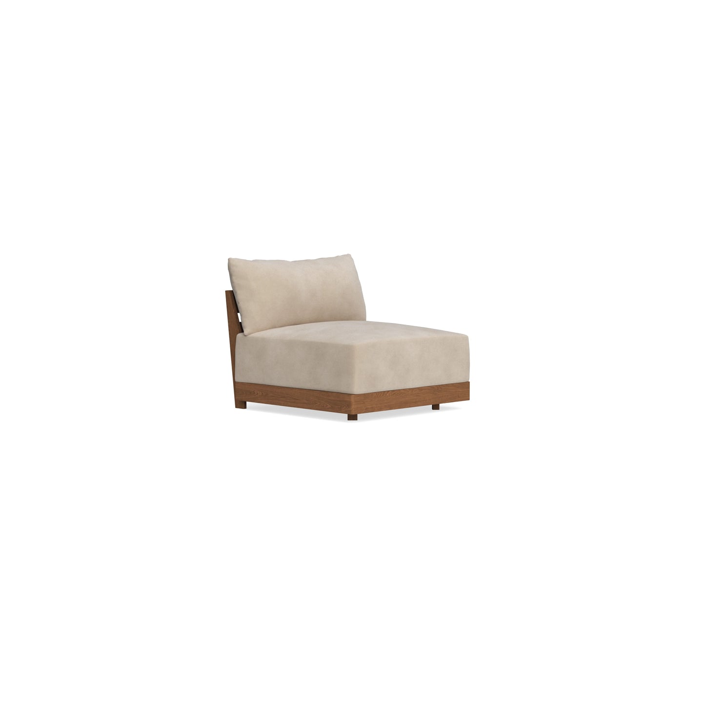Modular Bondi Espresso Armless Chair in Oyster | Memory Foam Blend