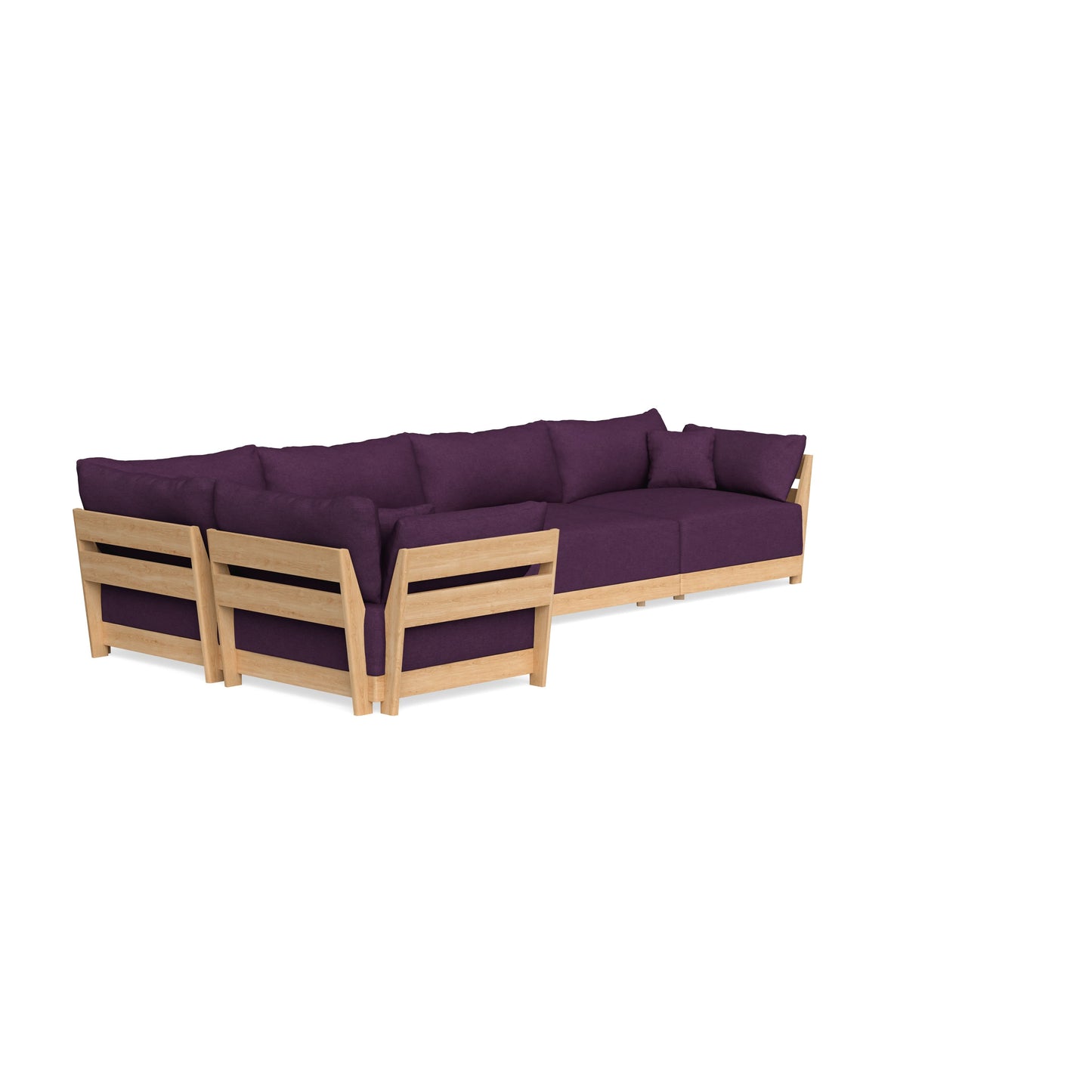 Slipcover Only - Modular Bondi 5-Seater L-Sectional in Aubergine