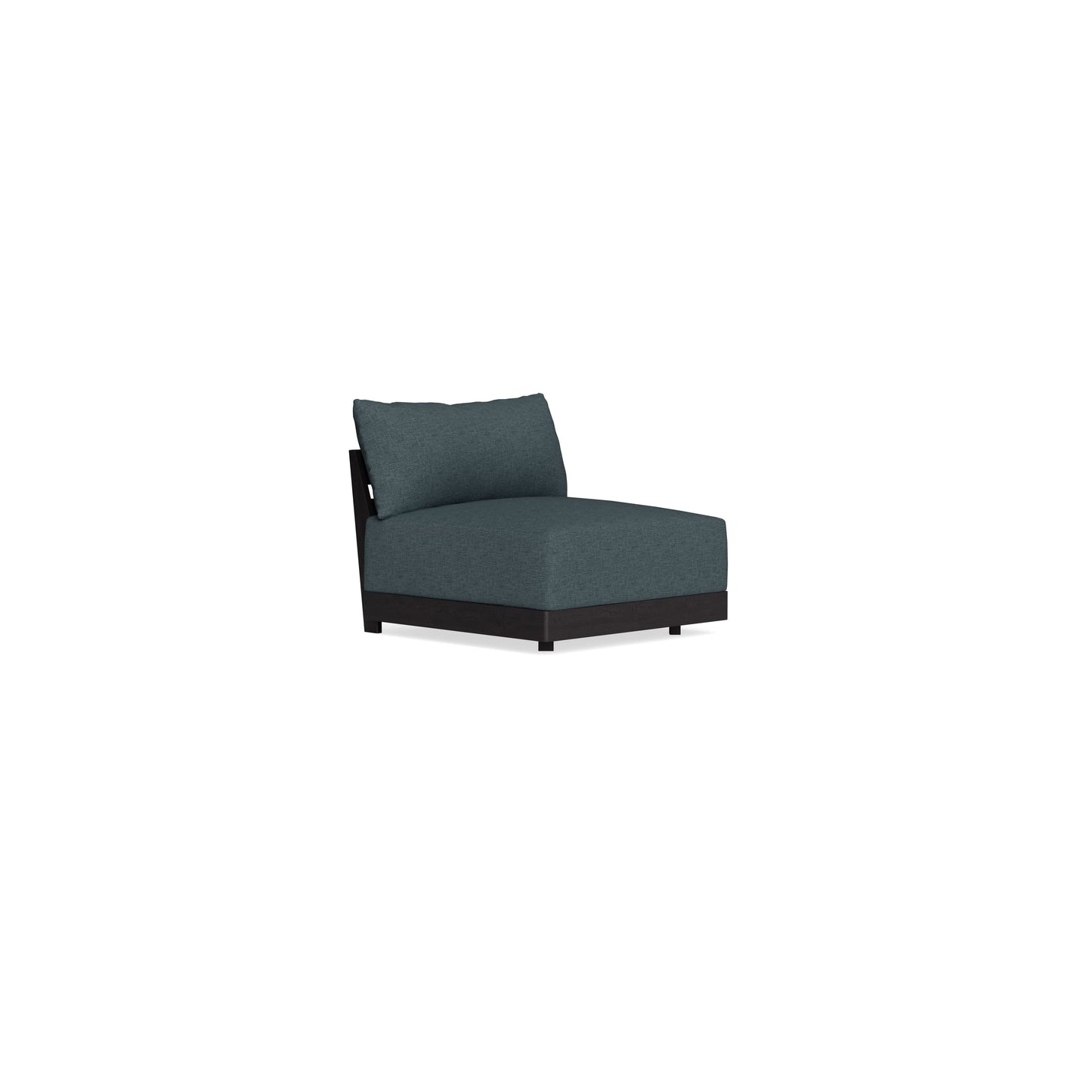 Modular Bondi Black Armless Chair in Ocean Gray | Memory Foam Blend