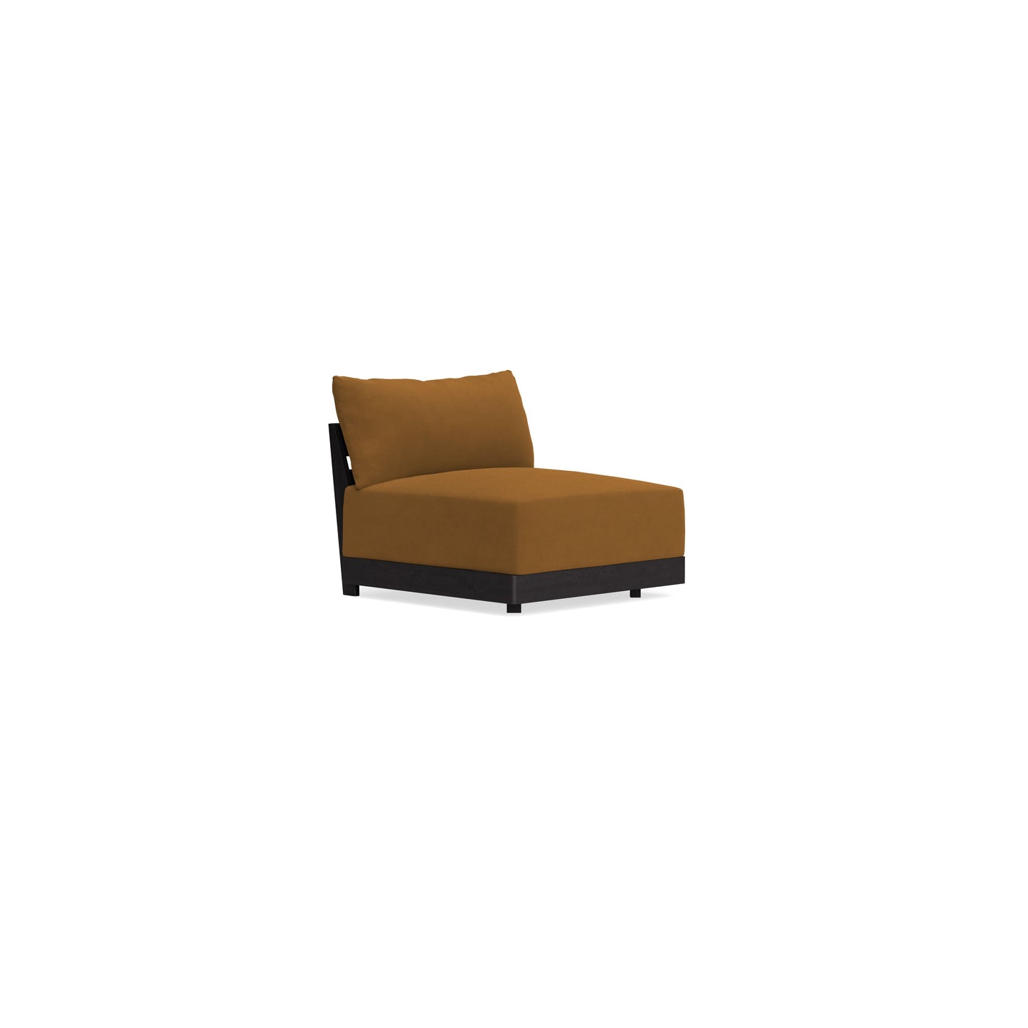 Modular Bondi Black Armless Chair in Cognac | Memory Foam Blend