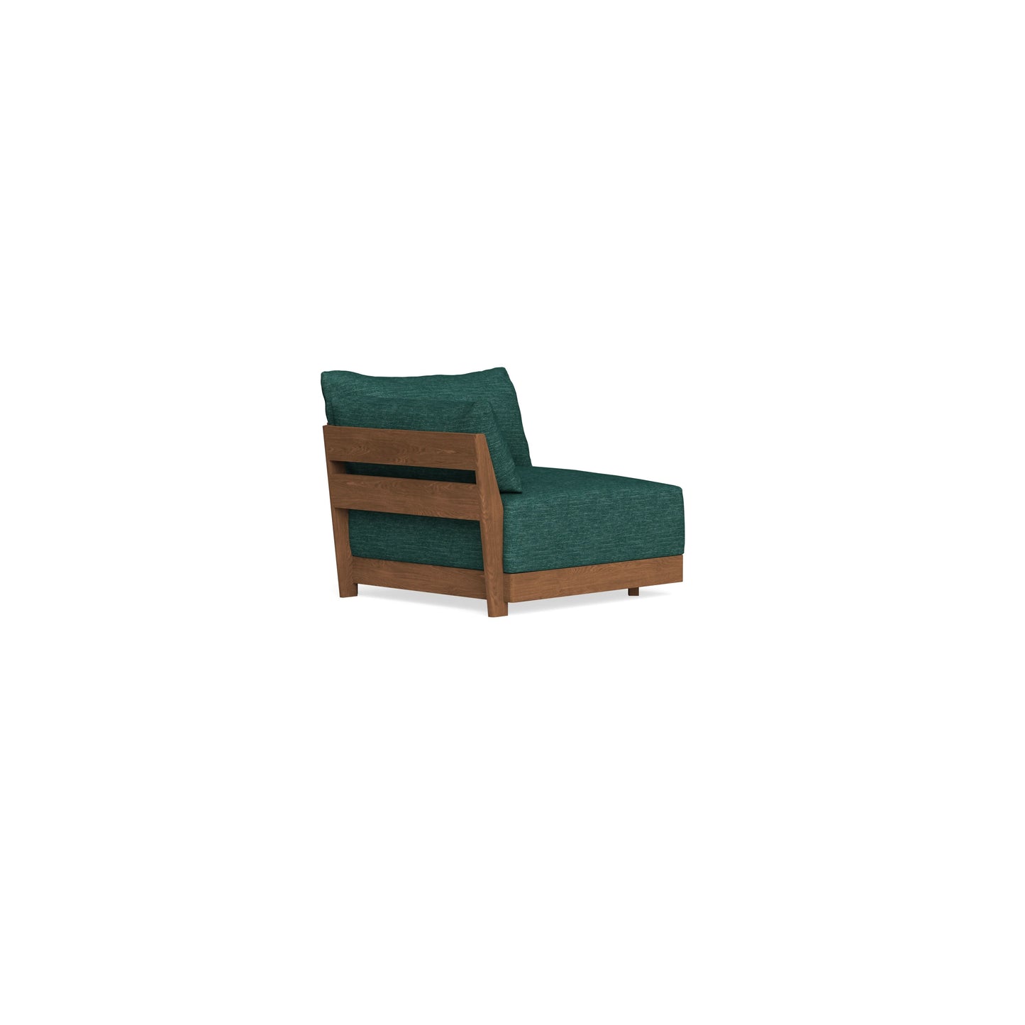 Modular Bondi Espresso End Chair in Forest Green | Memory Foam Blend
