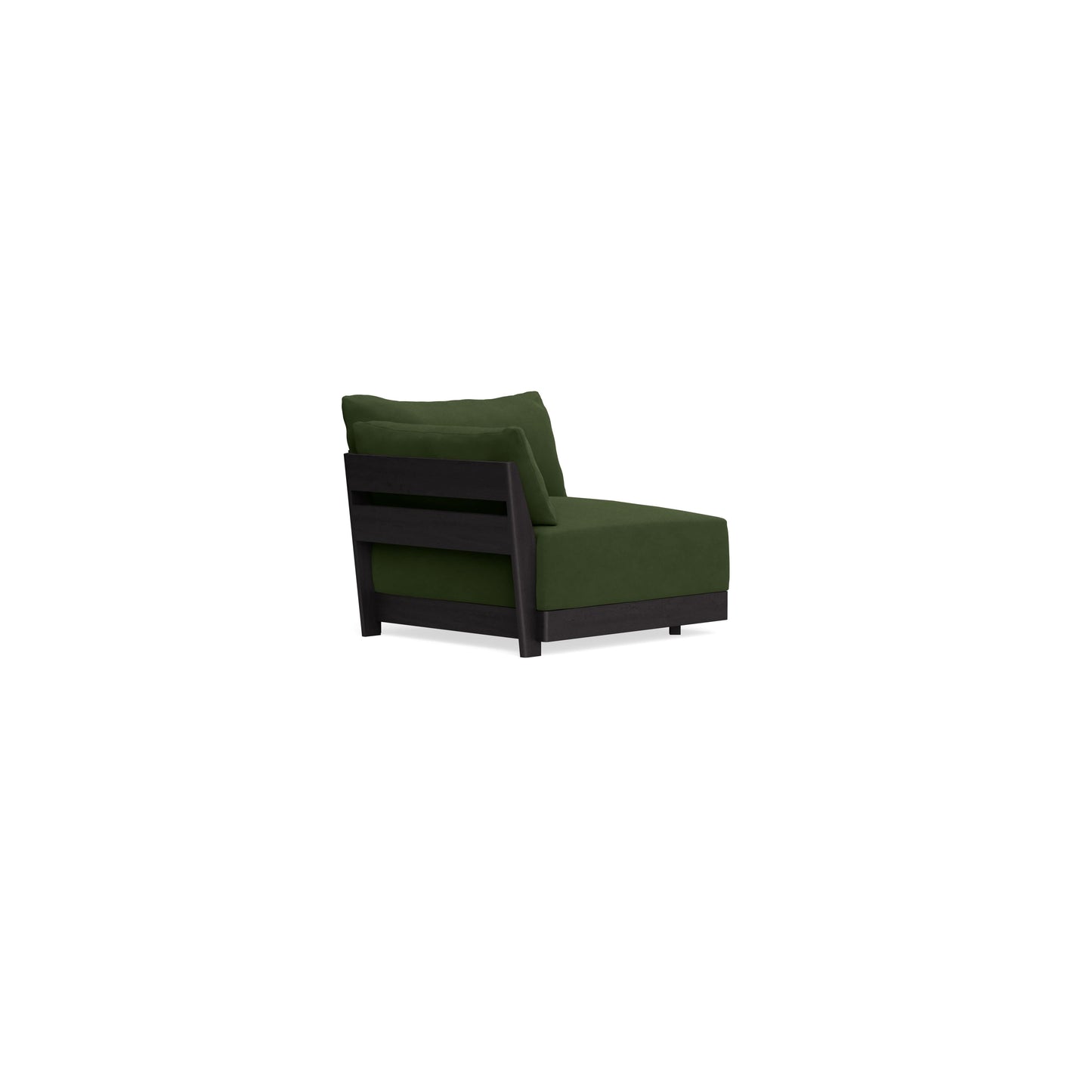 Modular Bondi Black End Chair in Tuscan Green | Memory Foam Blend