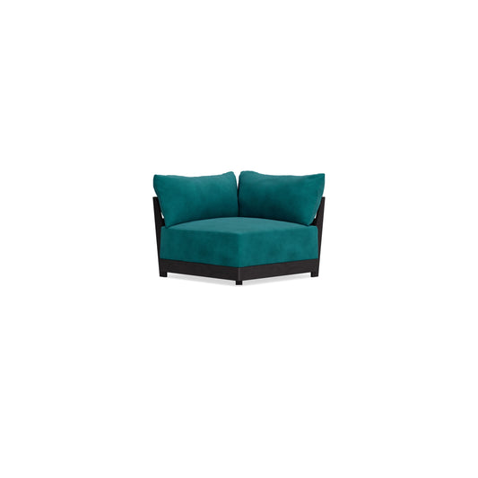 Modular Bondi Black Corner Chair in Peacock | Memory Foam Blend