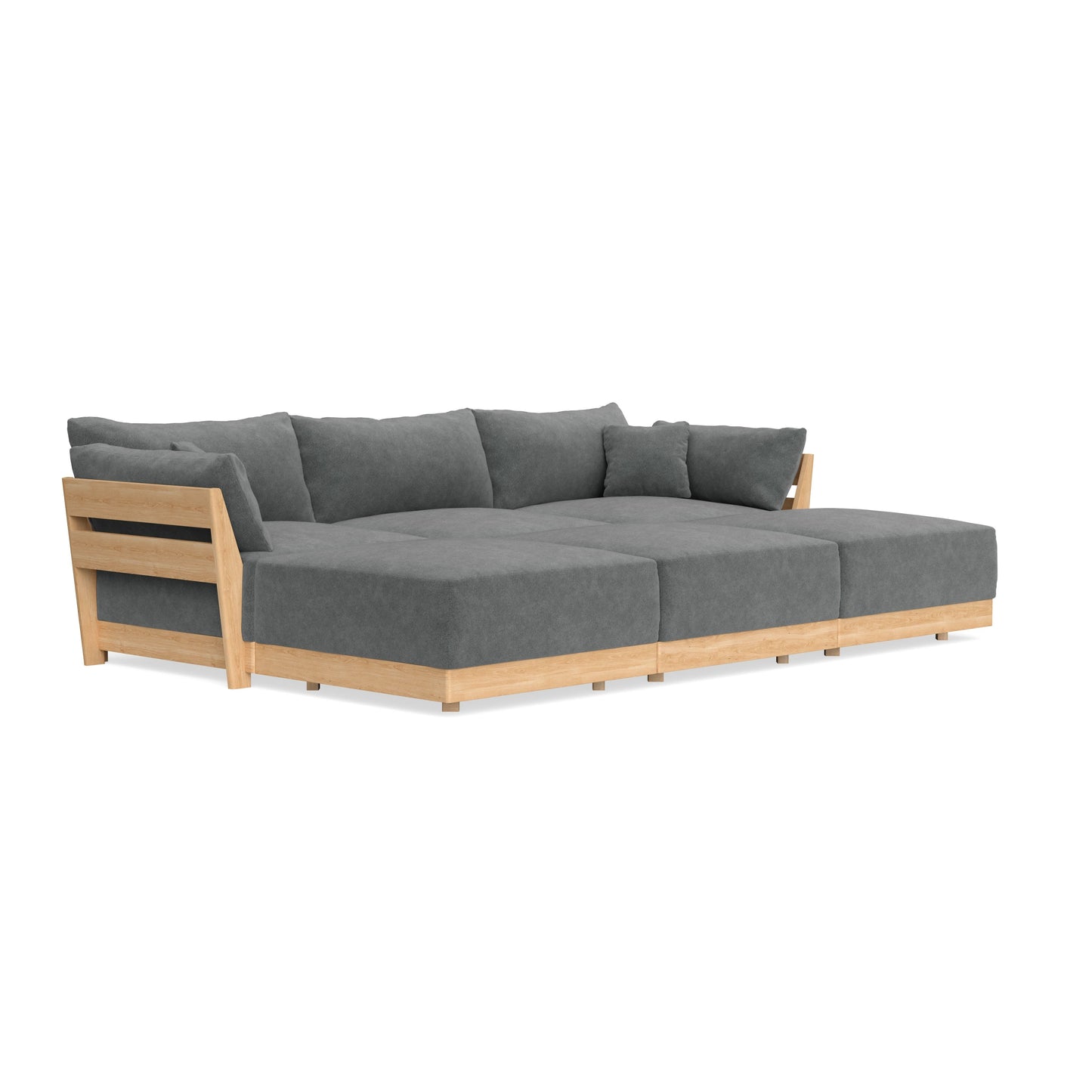 Slipcover Only - Modular Bondi 3-Seater Daybed Sofa Sectional in Chimney Gray