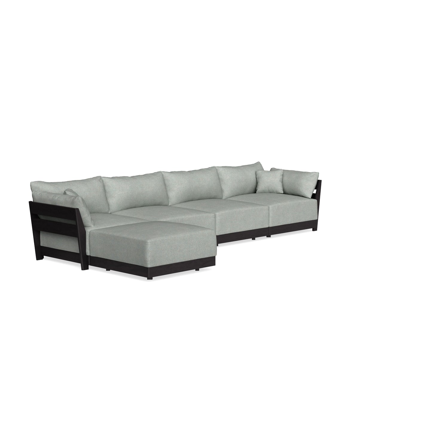 Modular Bondi Black 4-Seater Sectional in Spa | Classic Blend