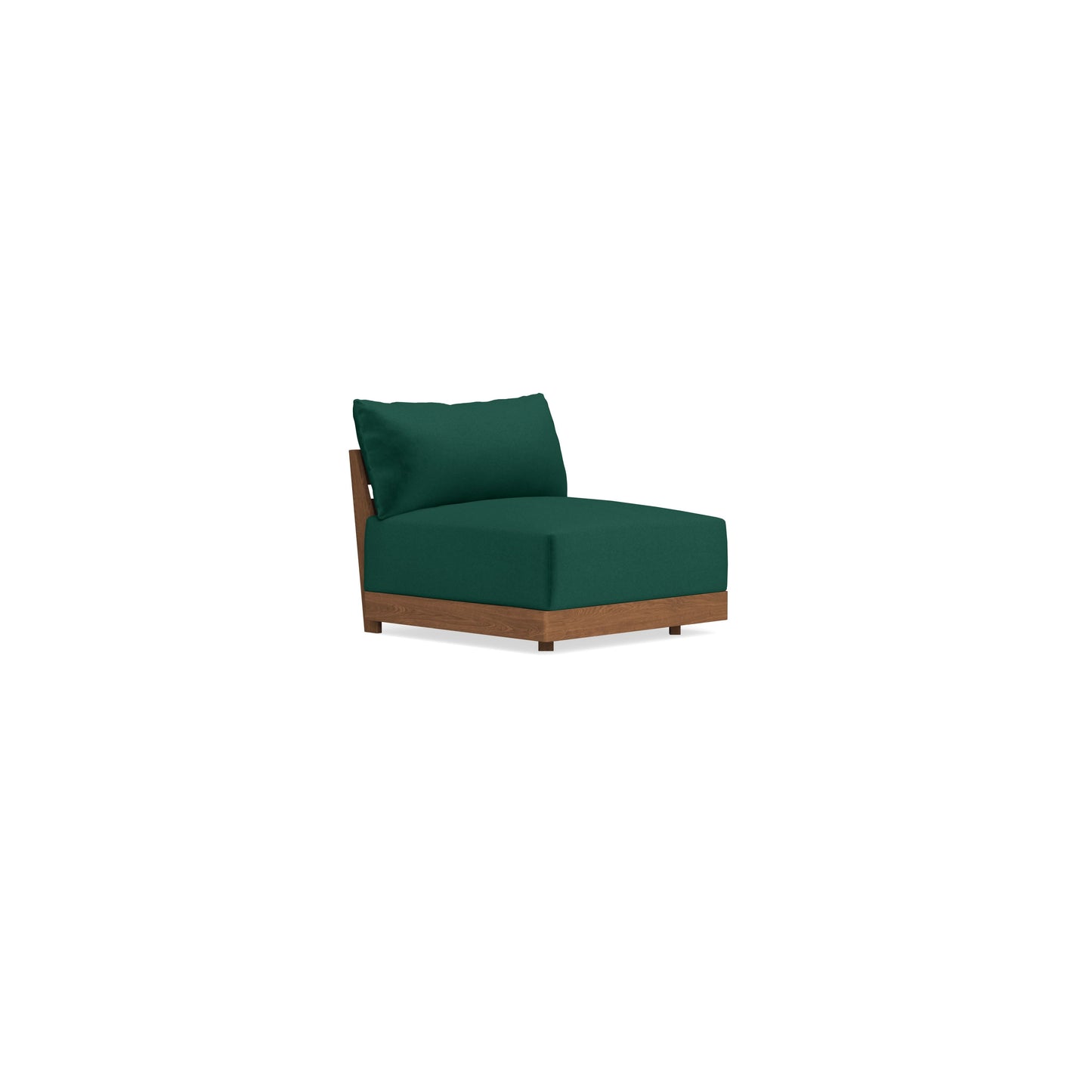 Modular Bondi Espresso Armless Chair in Evergreen | Memory Foam Blend