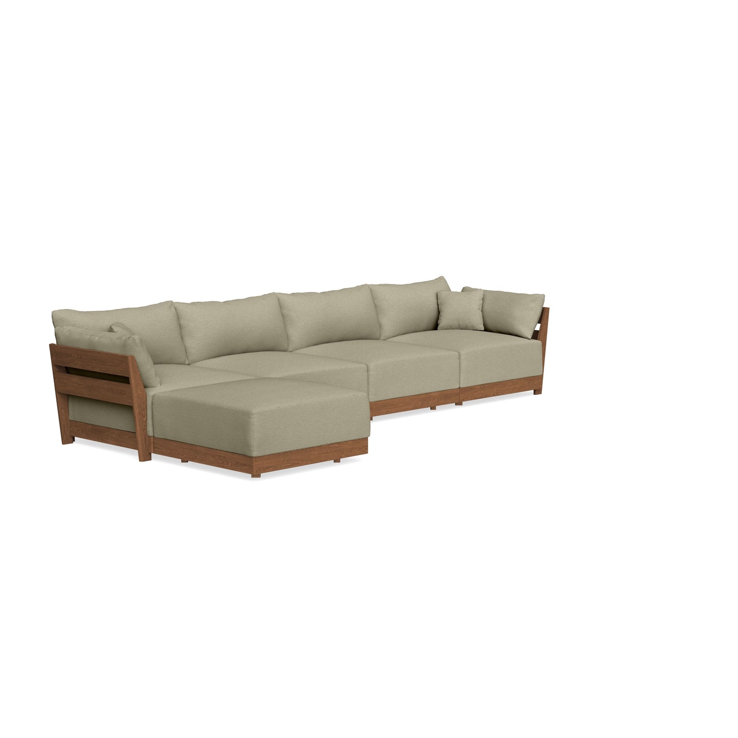 Modular Bondi Espresso 4-Seater Sectional in Cappuccino | Memory Foam Blend