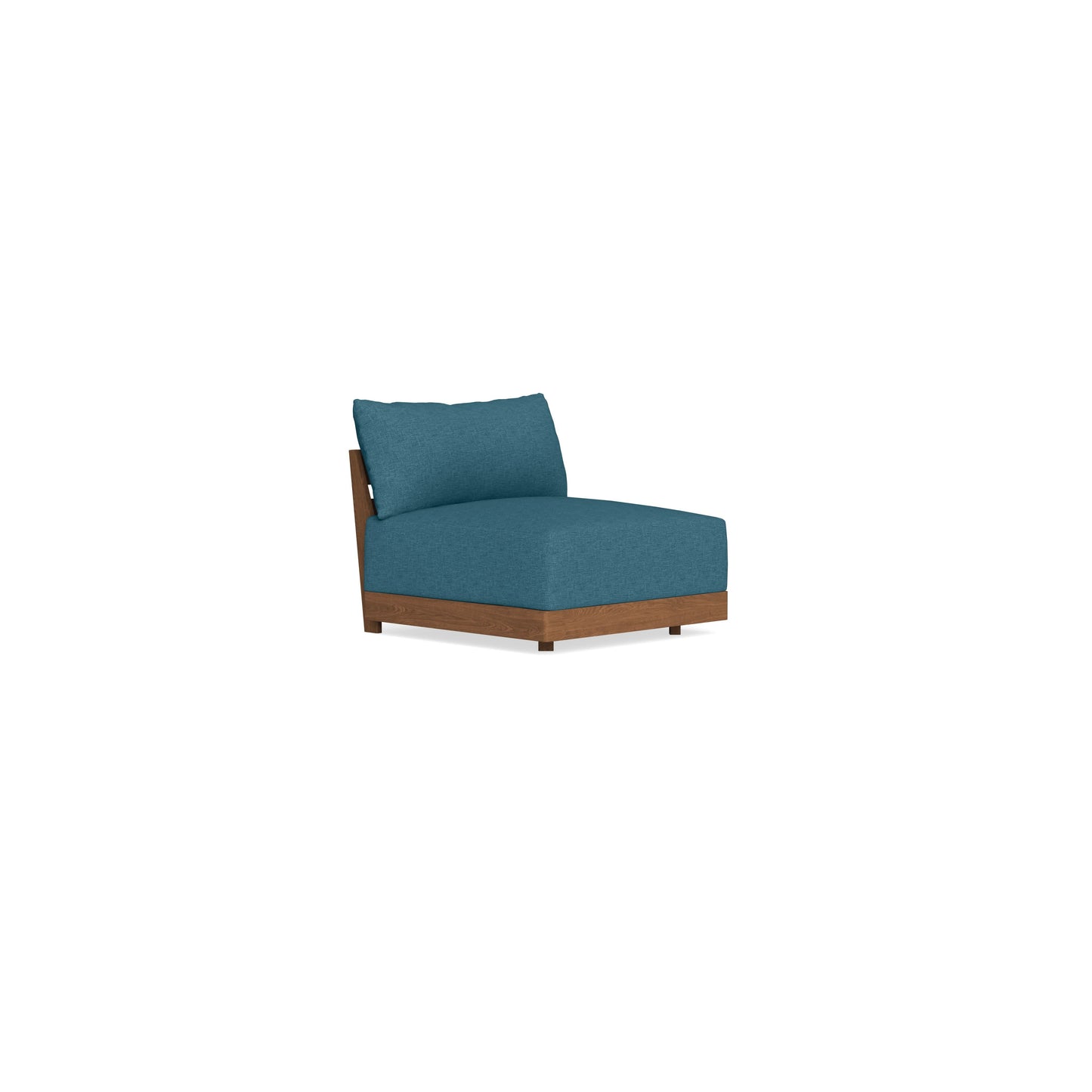 Modular Bondi Espresso Armless Chair in Aegean Blue | Memory Foam Blend