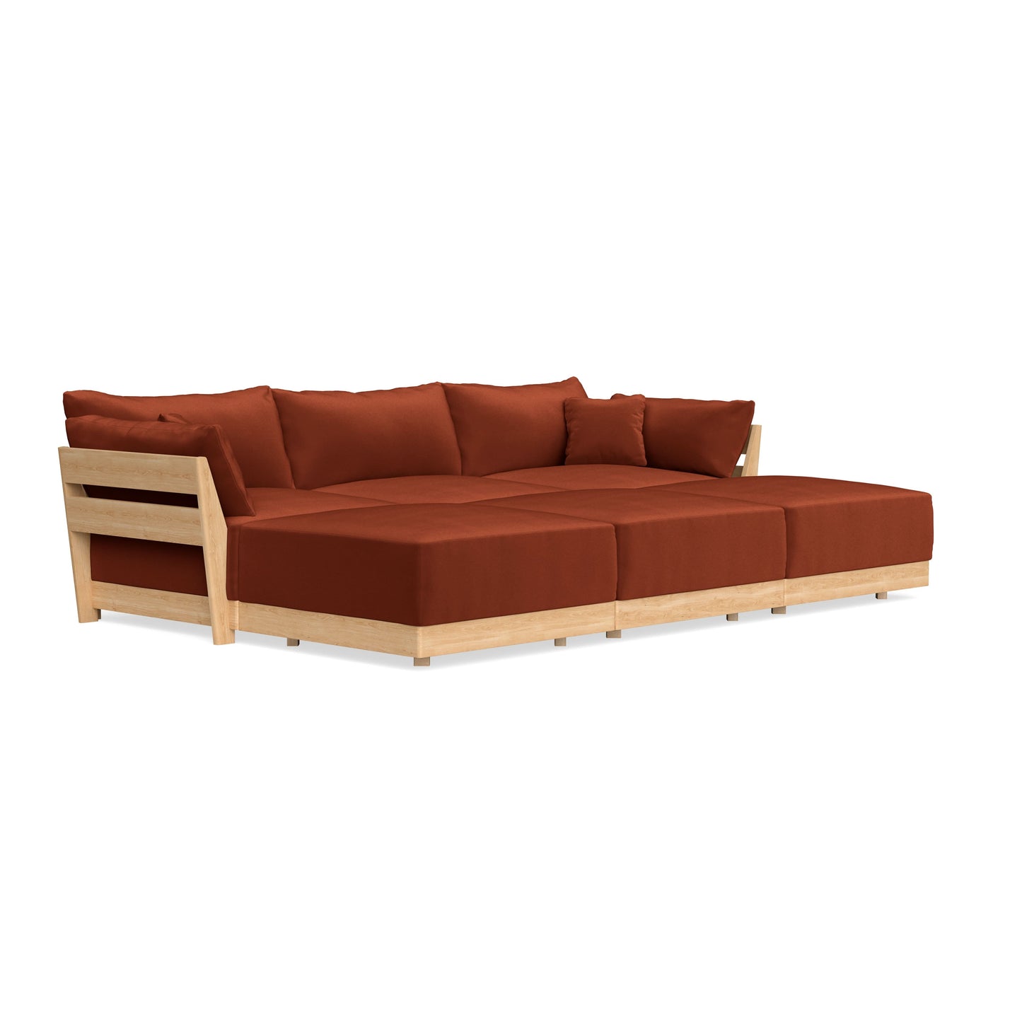 Slipcover Only - Modular Bondi 3-Seater Daybed Sofa Sectional in Rust
