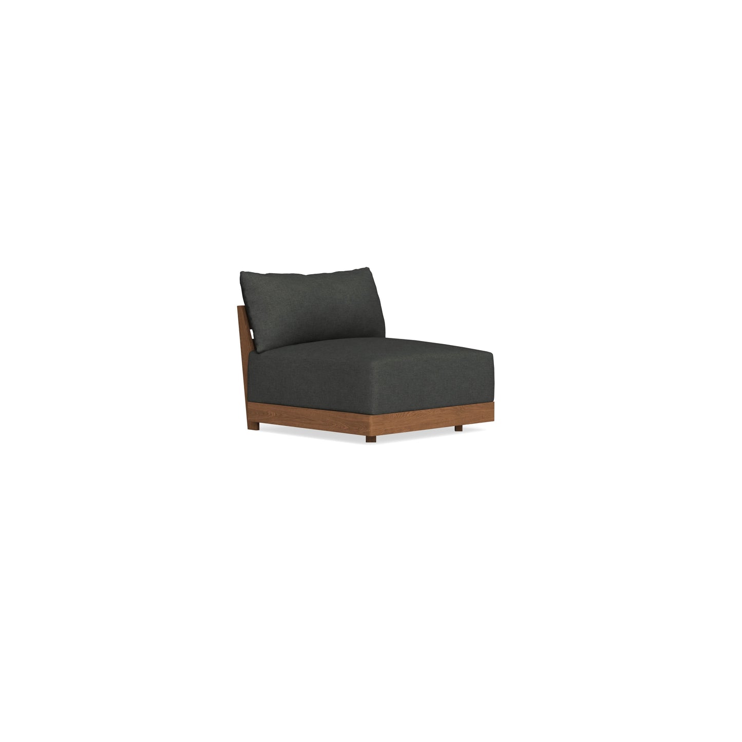 Modular Bondi Espresso Armless Chair in Raven Gray | Memory Foam Blend