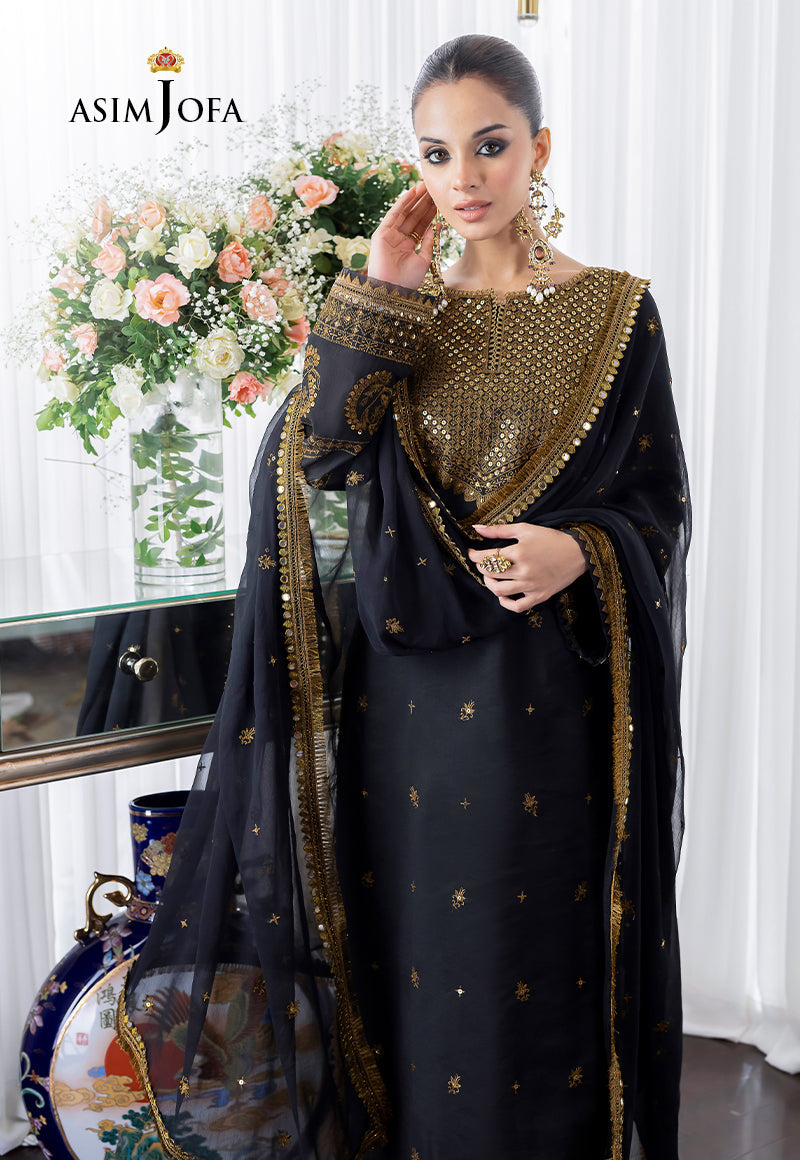 AJJM-14 EMBROIDERED CHANDERI COTTON 3 PCS