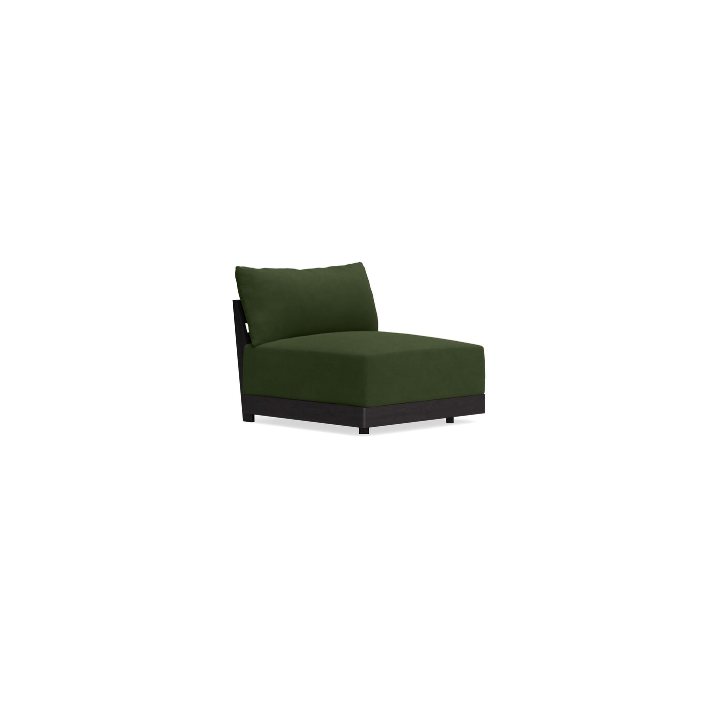 Modular Bondi Black Armless Chair in Tuscan Green | Memory Foam Blend