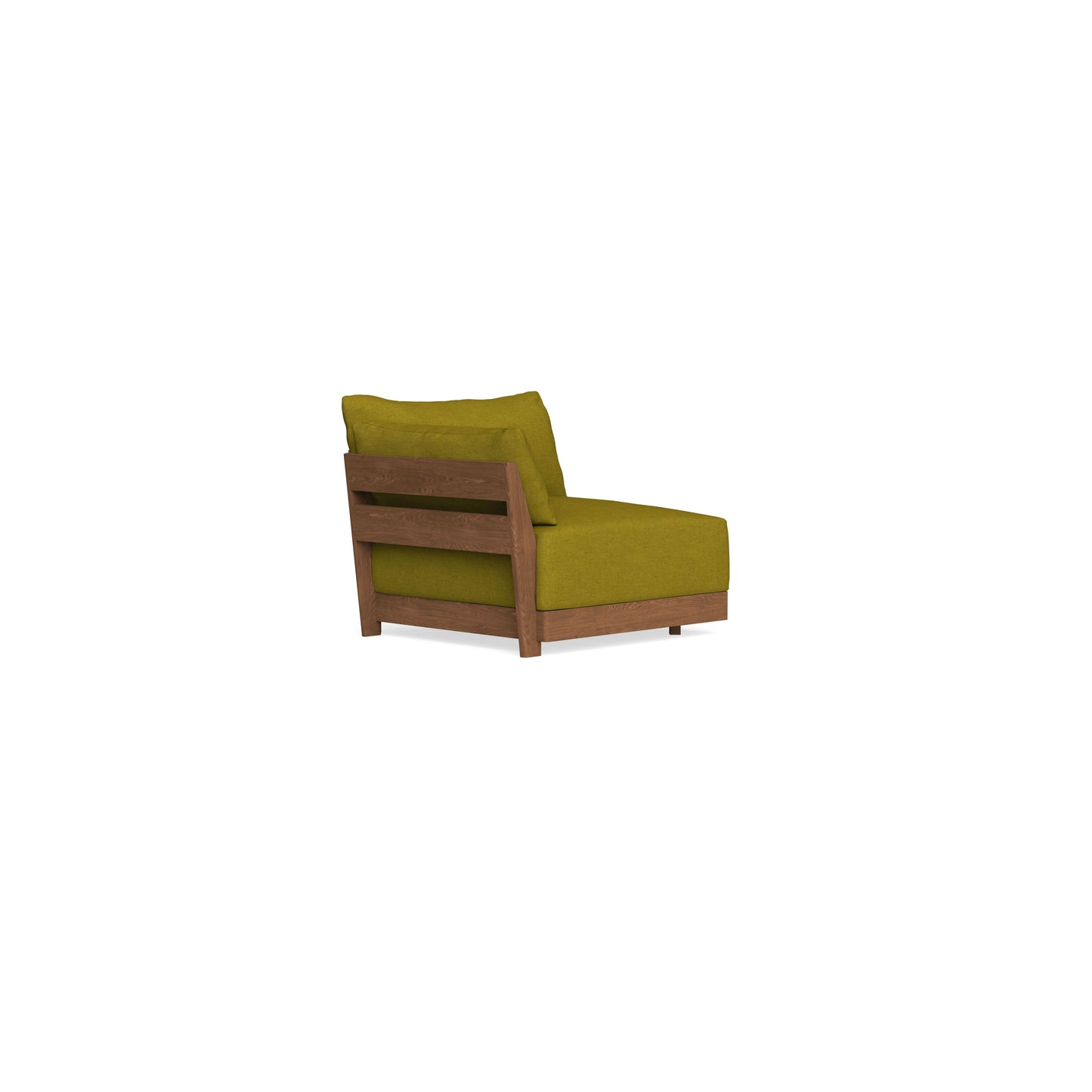 Modular Bondi Espresso End Chair in Olive Green | Memory Foam Blend
