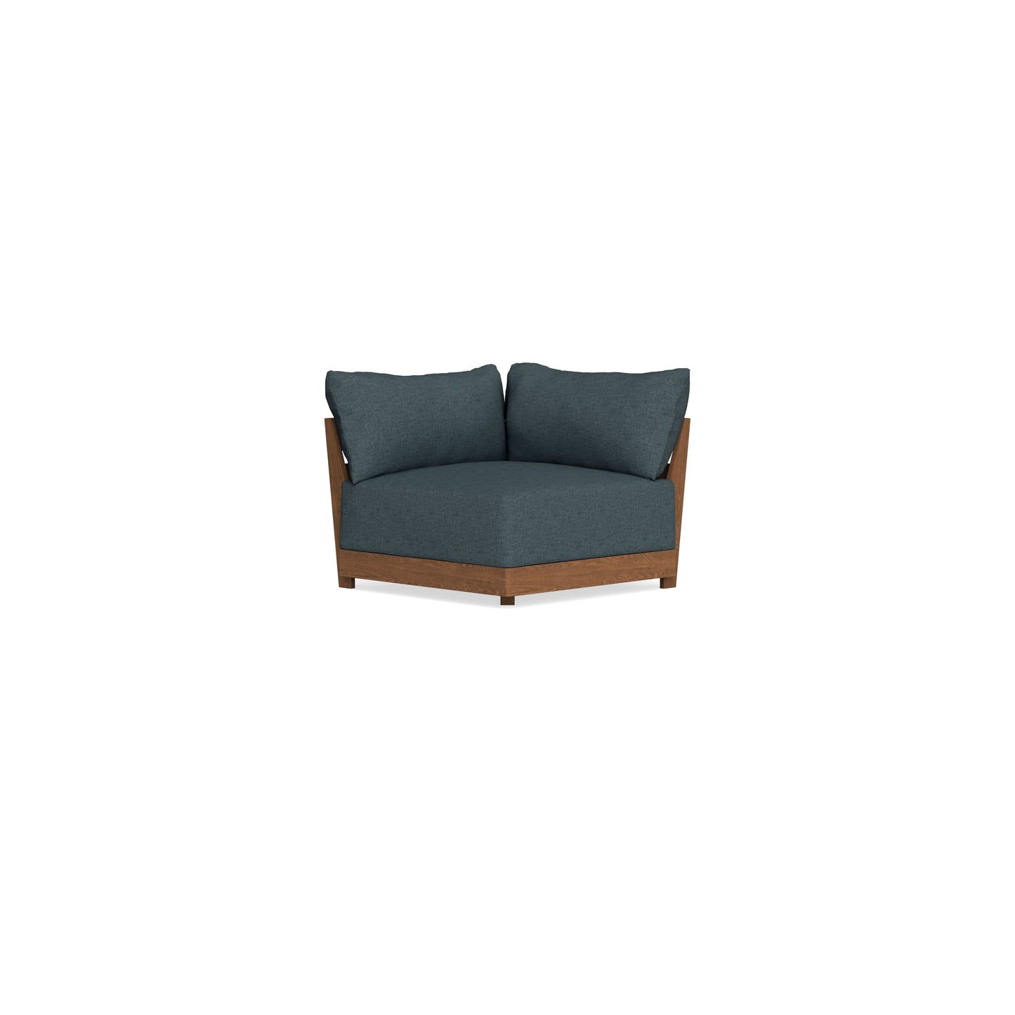 Modular Bondi Espresso Corner Chair in Ocean Gray | Memory Foam Blend