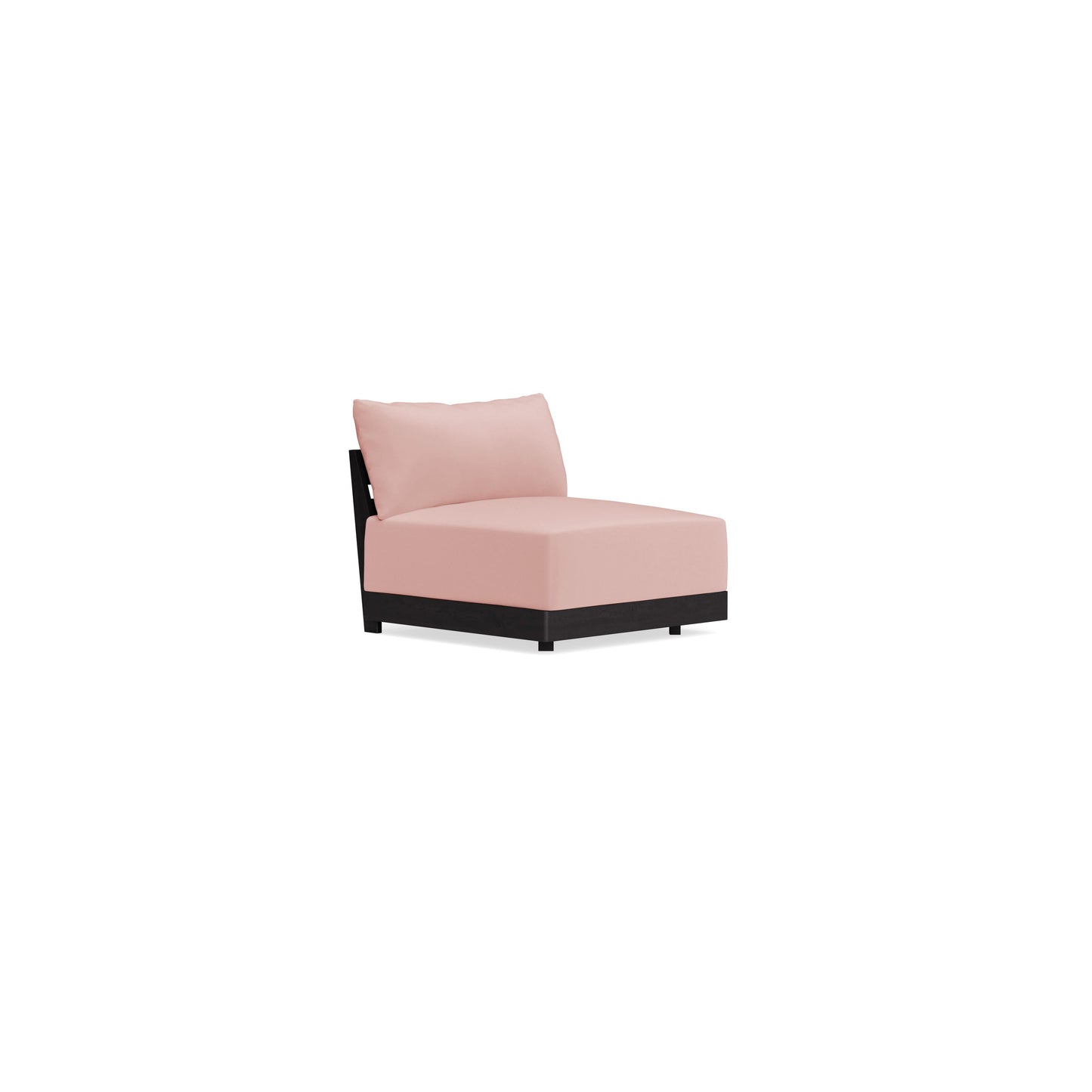 Modular Bondi Black Armless Chair in Powder Pink | Memory Foam Blend