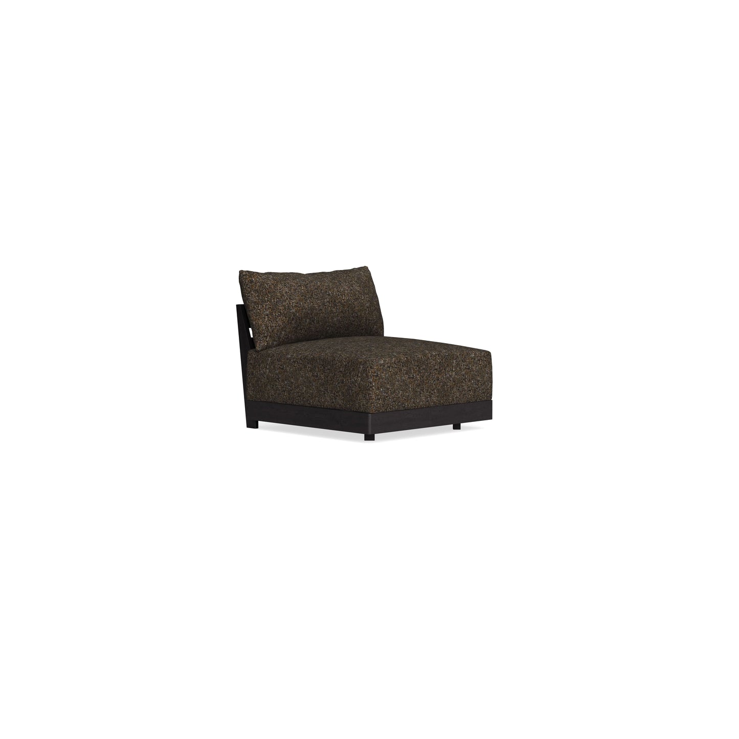 Modular Bondi Black Armless Chair in Phantom | Memory Foam Blend