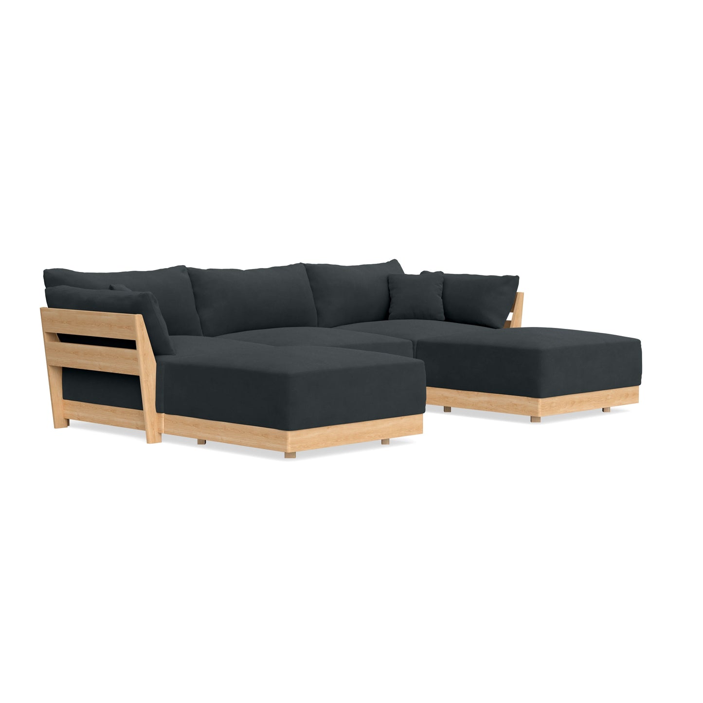 Slipcover Only - Modular Bondi 3-Seater U-Sectional in Obsidian