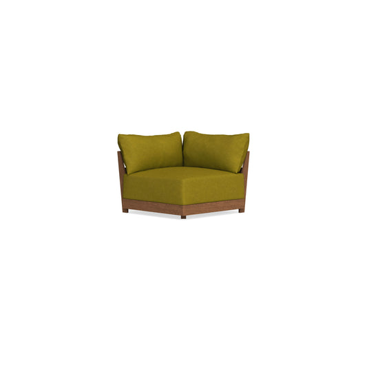 Modular Bondi Espresso Corner Chair in Olive Green | Memory Foam Blend