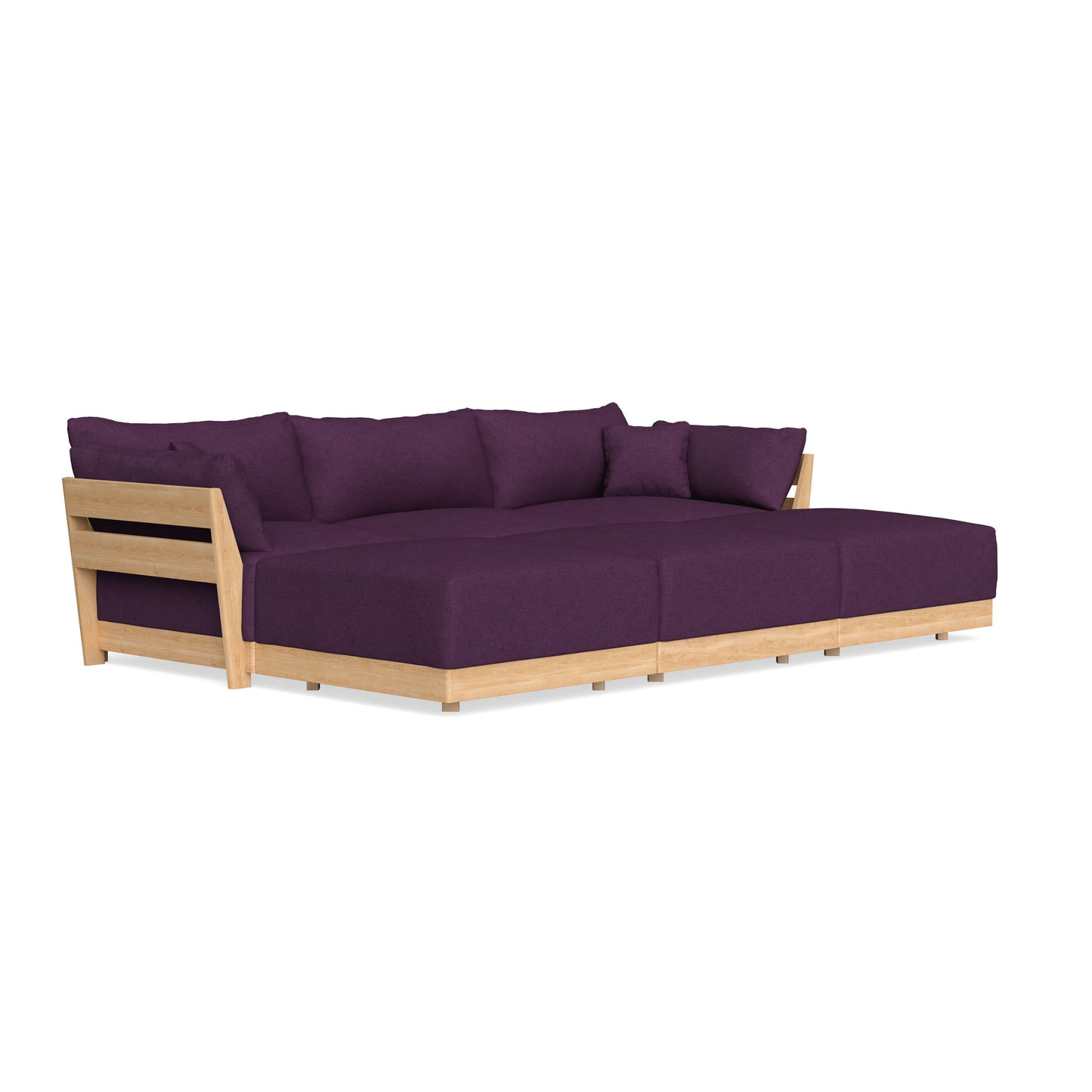 Slipcover Only - Modular Bondi 3-Seater Daybed Sofa Sectional in Aubergine