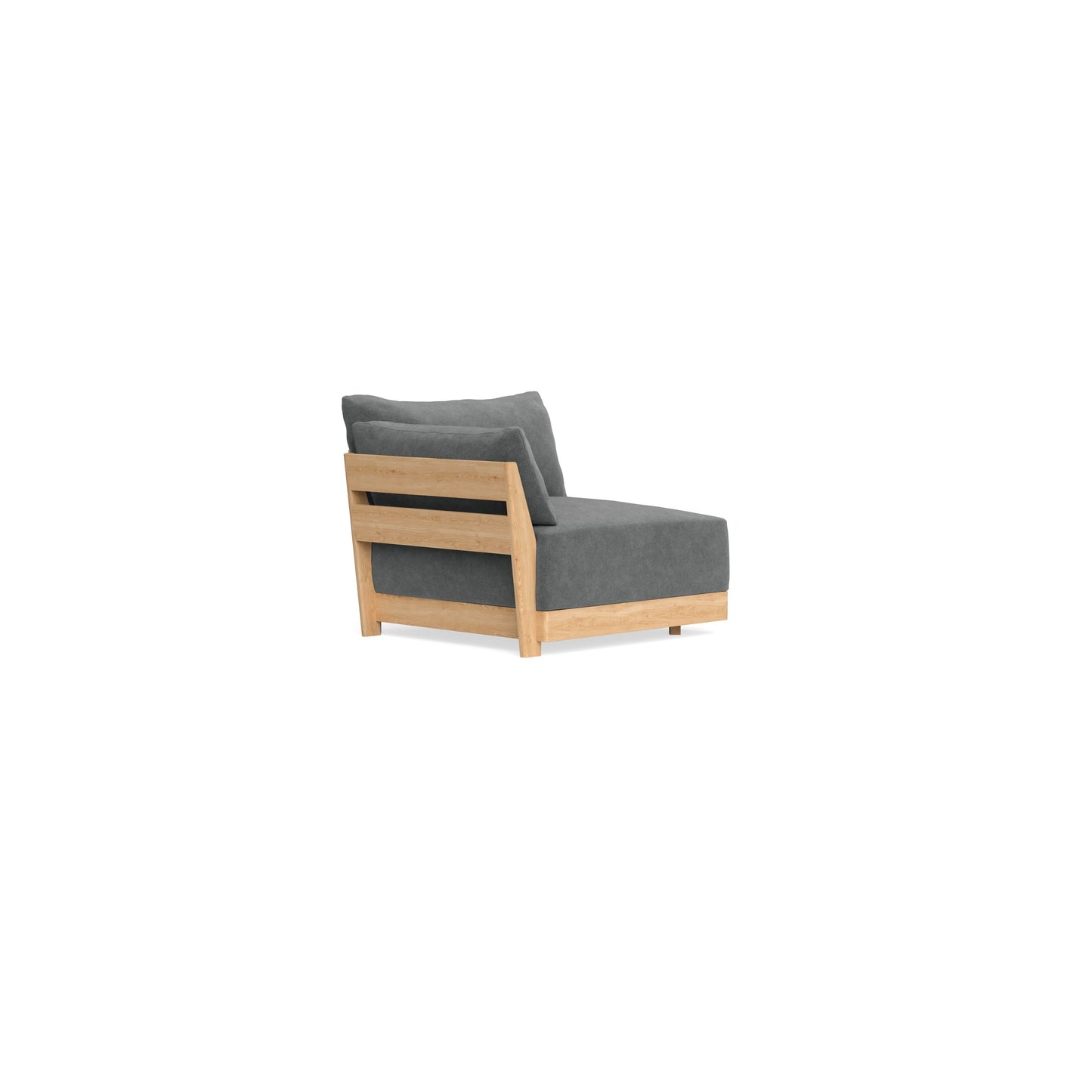 Modular Bondi Latte End Chair in Chimney Gray | Memory Foam Blend