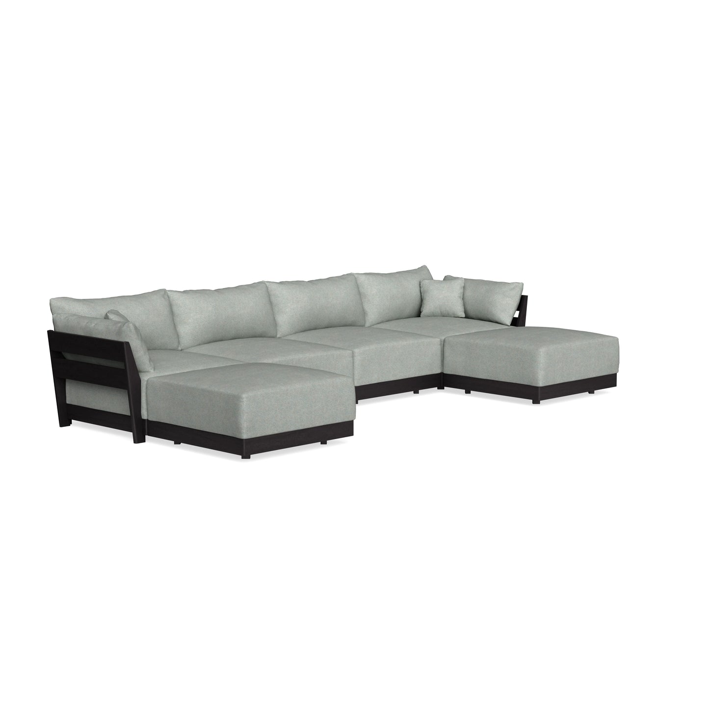 Modular Bondi Black 4-Seater U-Sectional in Spa | Memory Foam Blend