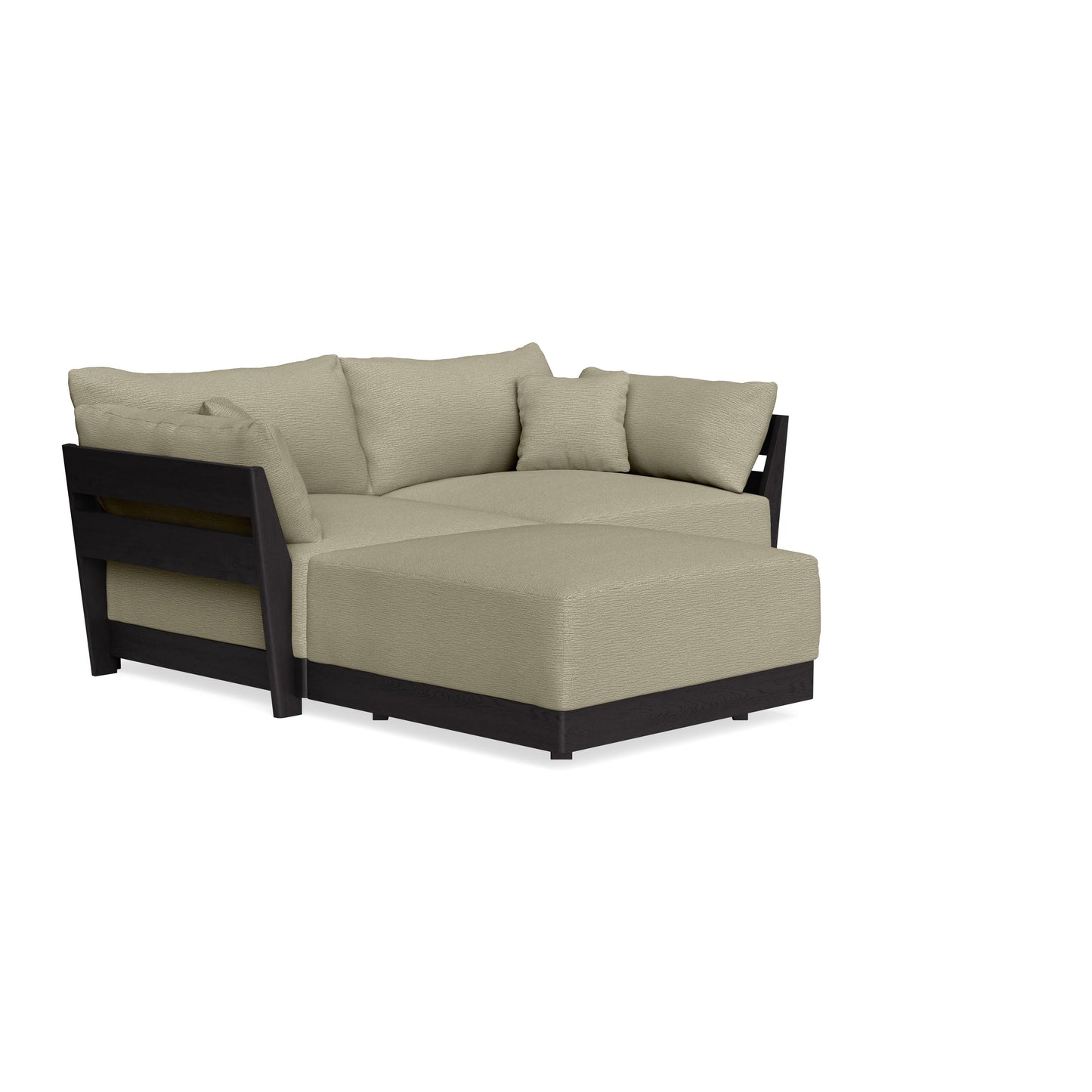 Modular Bondi Black 2-Seater Sectional in Cappuccino | Memory Foam Blend