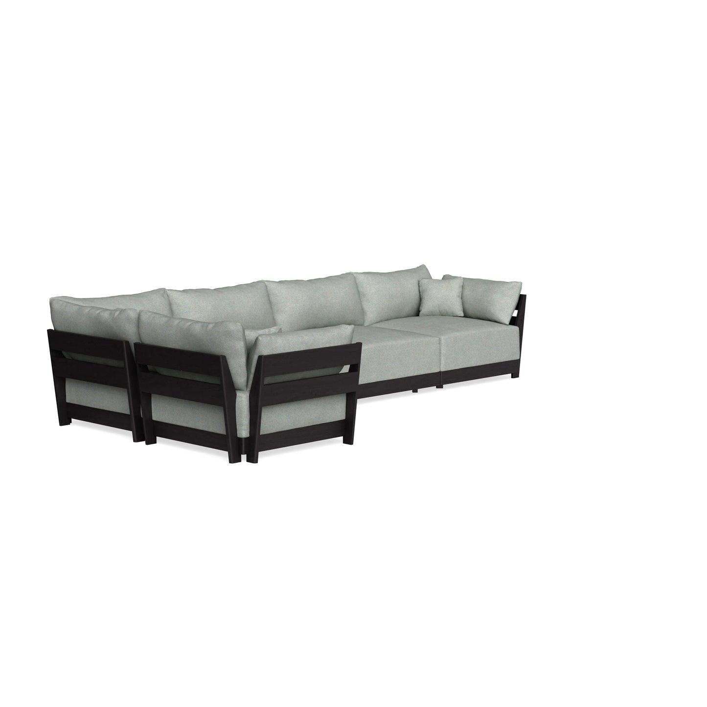 Modular Bondi Black 5-Seater L-Sectional in Spa | Classic Blend