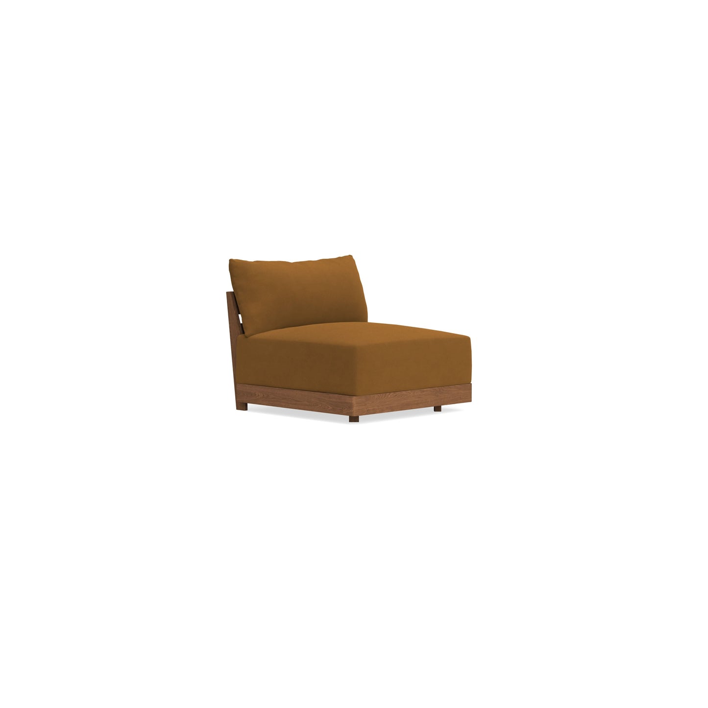 Modular Bondi Espresso Armless Chair in Cognac | Memory Foam Blend