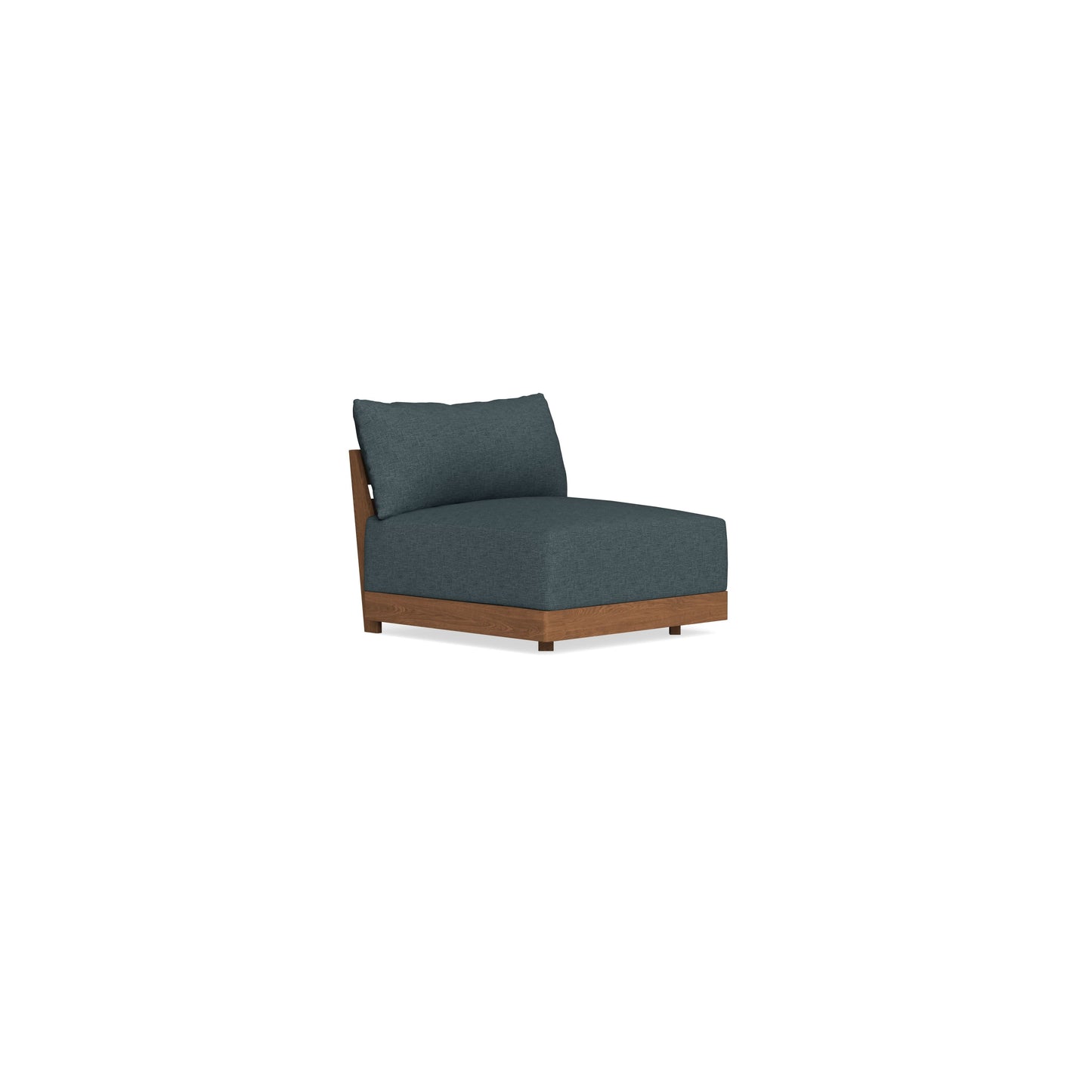 Modular Bondi Espresso Armless Chair in Ocean Gray | Memory Foam Blend