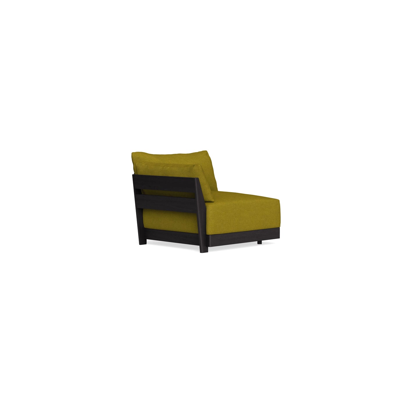 Modular Bondi Black End Chair in Olive Green | Memory Foam Blend