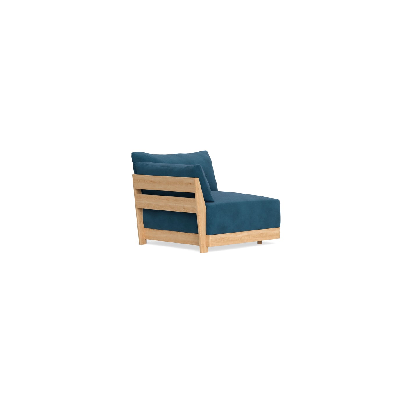 Modular Bondi Latte End Chair in Commodore Blue | Memory Foam Blend