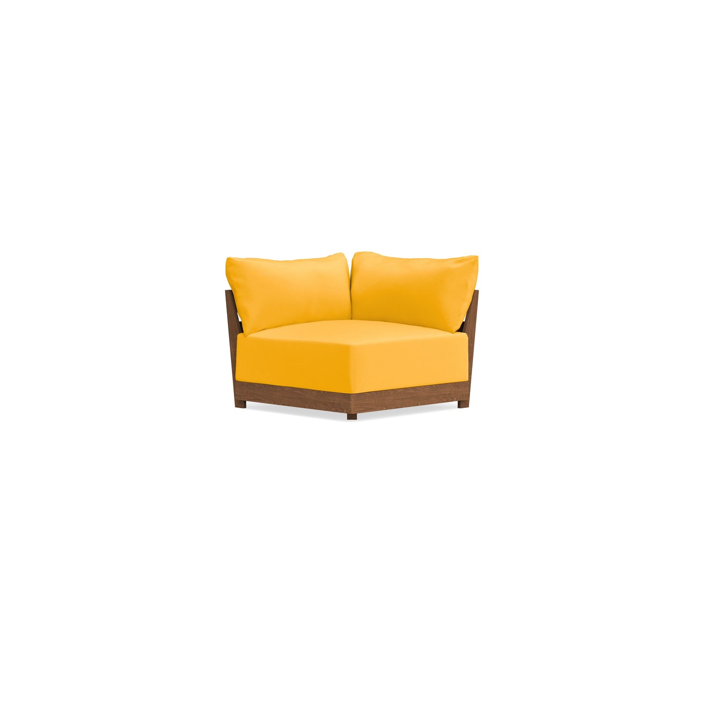 Modular Bondi Espresso Corner Chair in Marigold | Memory Foam Blend