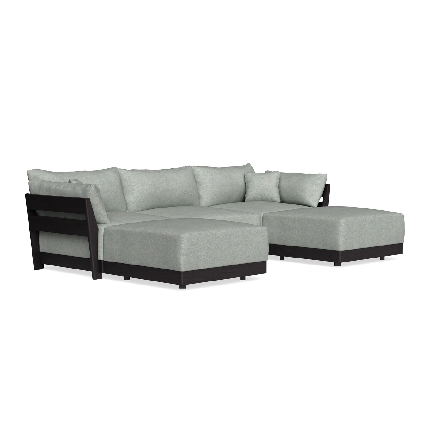 Modular Bondi Black 3-Seater U-Sectional in Spa | Memory Foam Blend