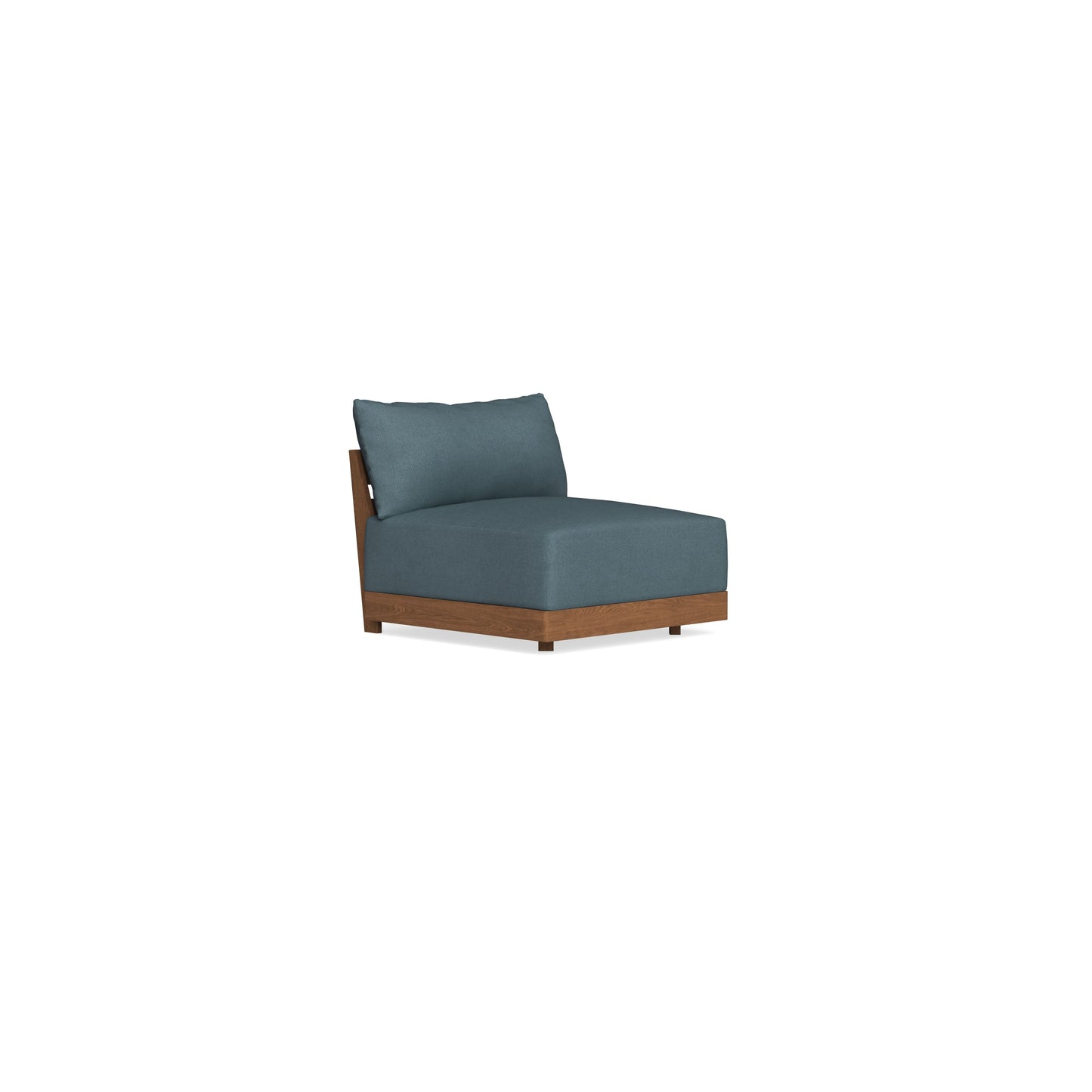Modular Bondi Espresso Armless Chair in Slate Blue | Memory Foam Blend