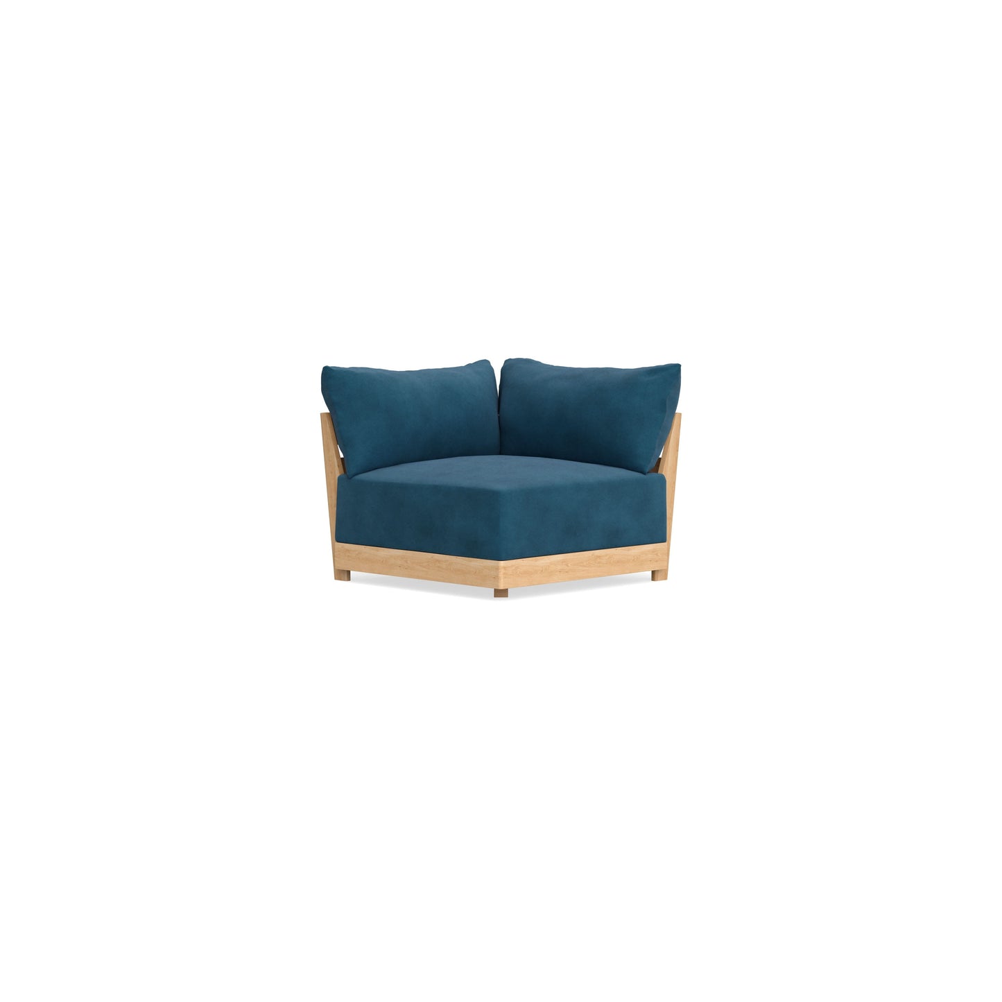Modular Bondi Latte Corner Chair in Commodore Blue | Memory Foam Blend