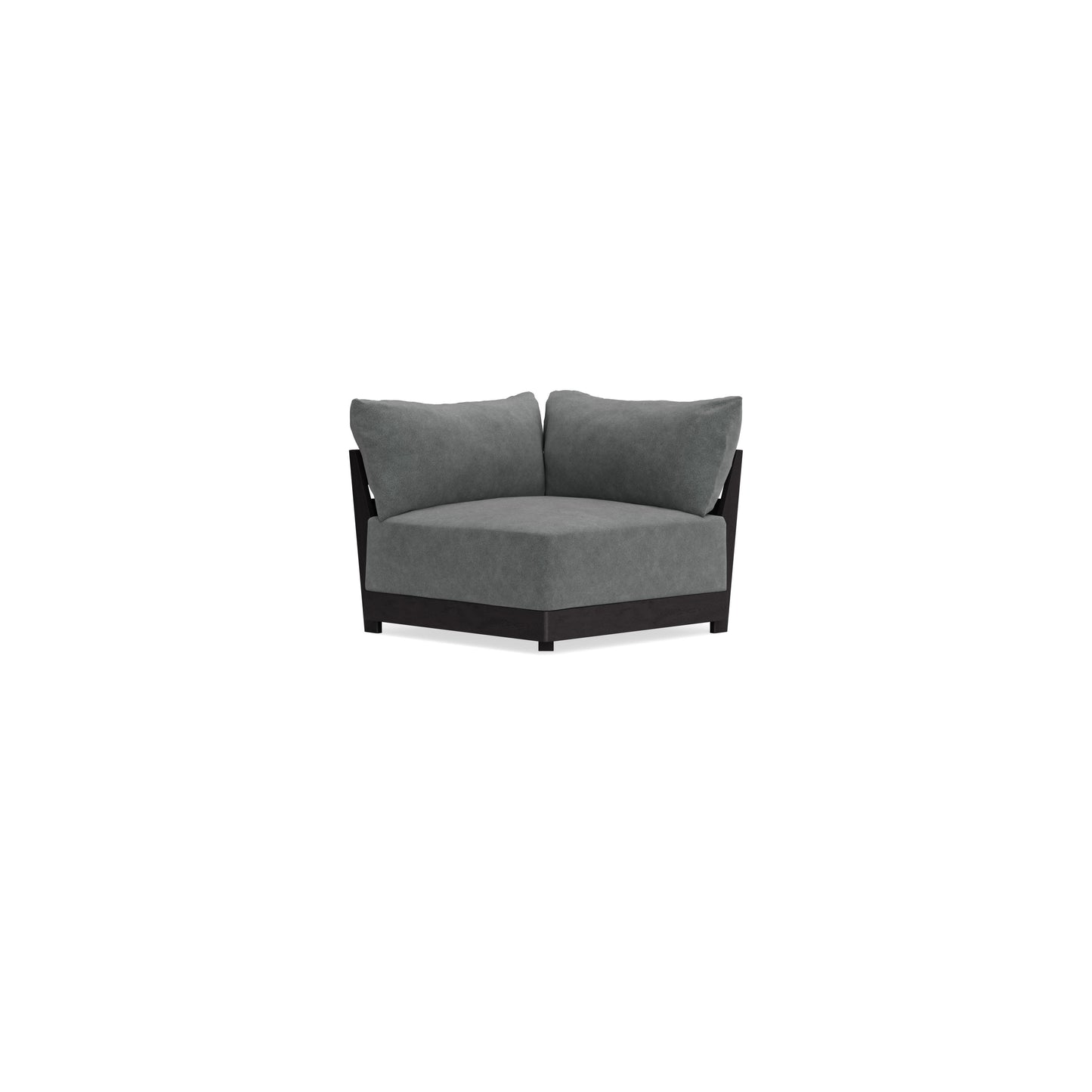 Modular Bondi Black Corner Chair in Chimney Gray | Memory Foam Blend