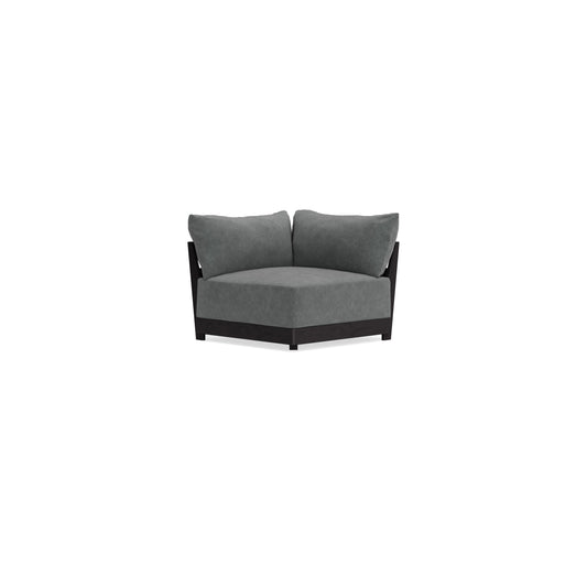 Modular Bondi Black Corner Chair in Chimney Gray | Memory Foam Blend