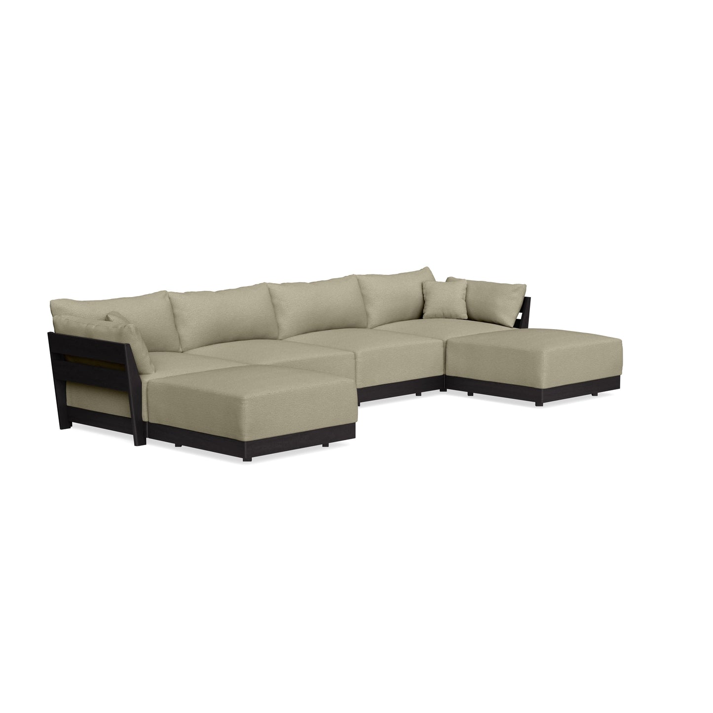 Modular Bondi Black 4-Seater U-Sectional in Cappuccino | Classic Blend