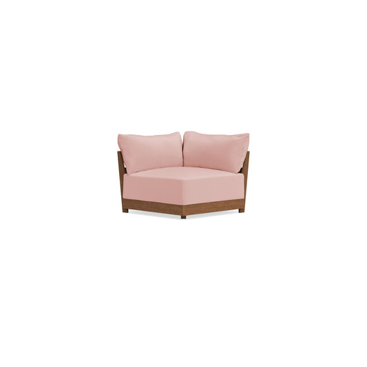 Modular Bondi Espresso Corner Chair in Powder Pink | Memory Foam Blend
