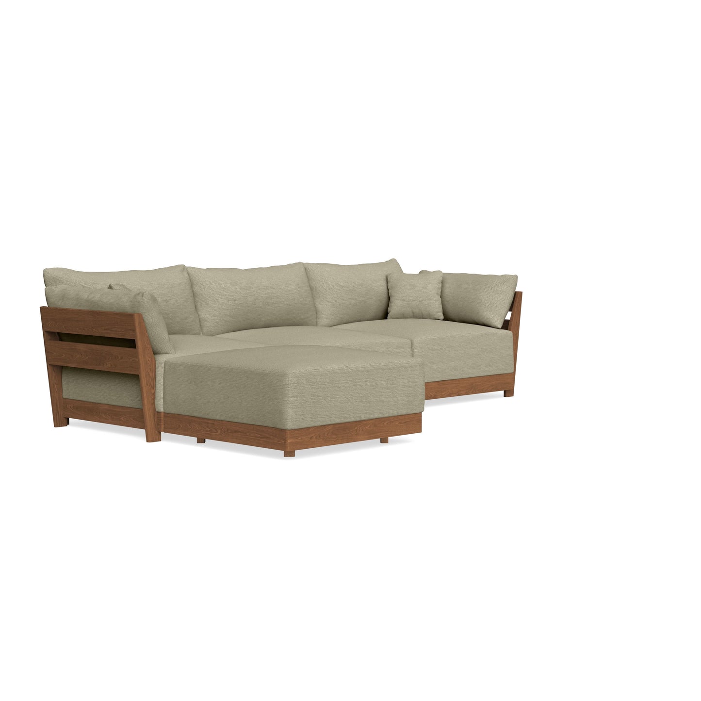 Modular Bondi Espresso 3-Seater Sectional in Cappuccino | Memory Foam Blend